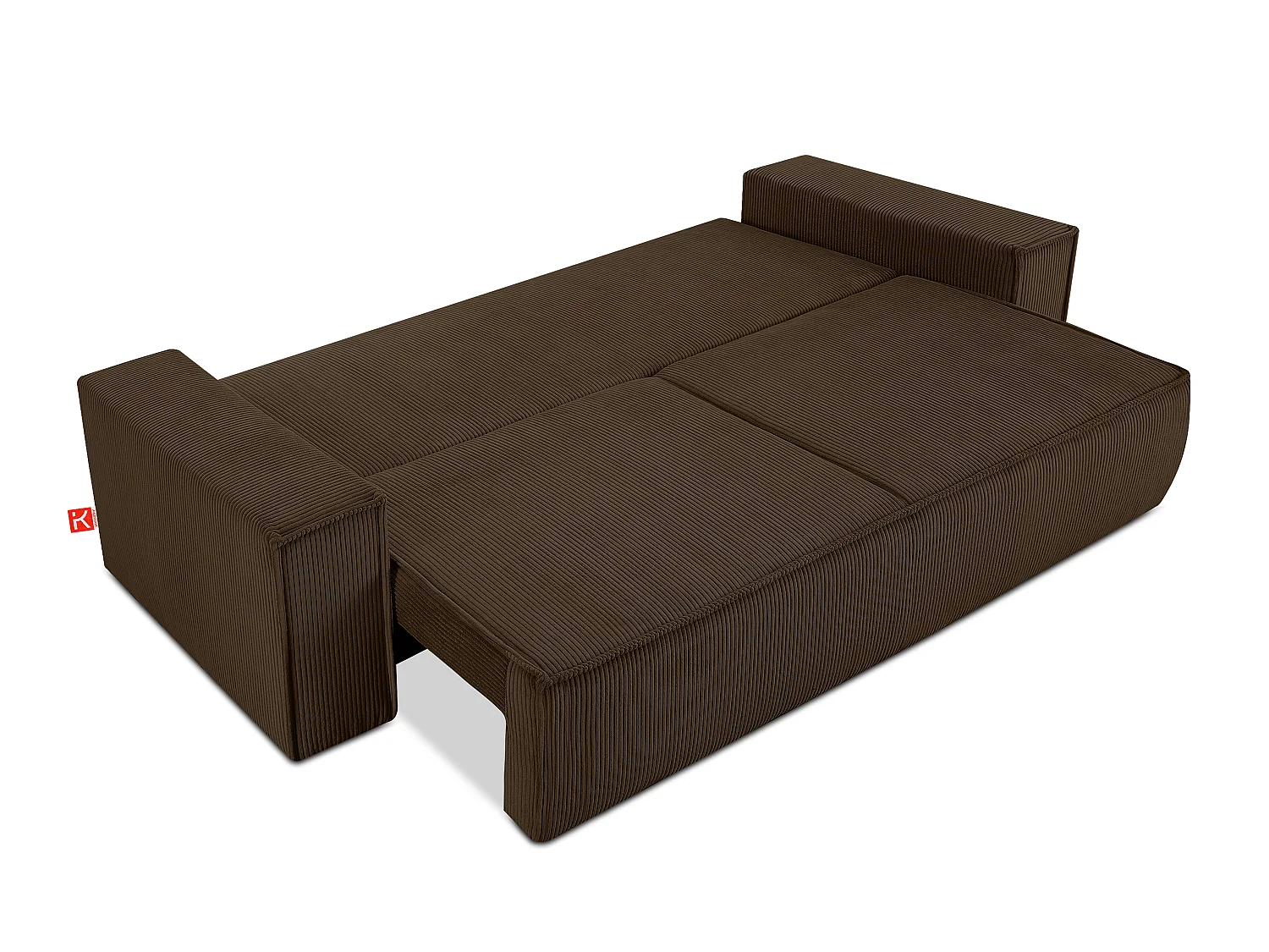 Sofa 3 Sitzer - mit Schlaffunktion - in Pet Friendly Cord-Stoff - dunkelbraun - NAPI