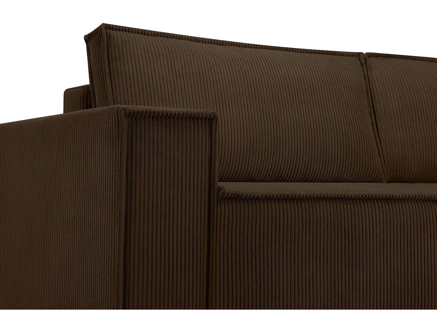Sofa 3 Sitzer - mit Schlaffunktion - in Pet Friendly Cord-Stoff - dunkelbraun - NAPI