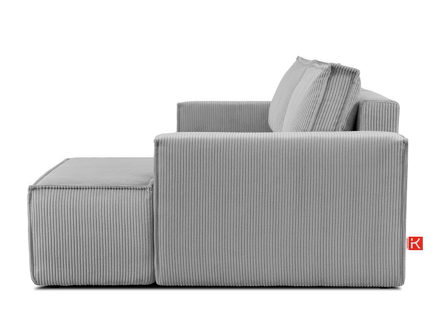 Ecksofa rechts - mit Schlaffunktion - in Pet Friendly Cord-Stoff - hellgrau - NAPI