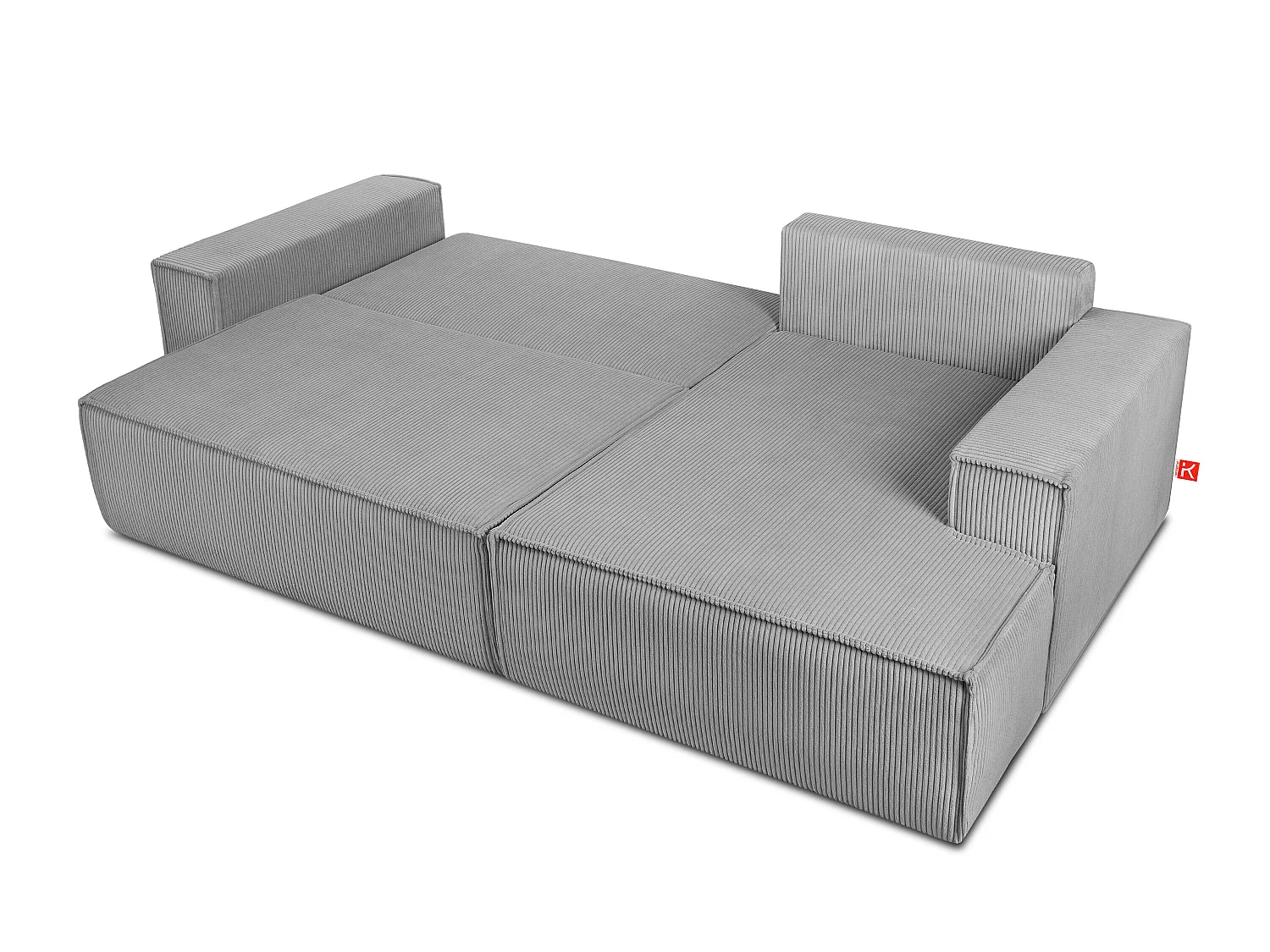 Ecksofa rechts - mit Schlaffunktion - in Pet Friendly Cord-Stoff - hellgrau - NAPI