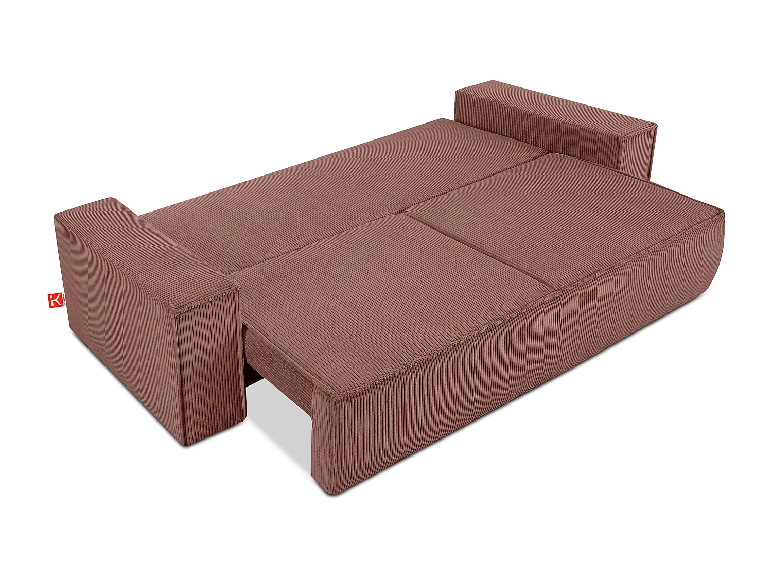 Sofa 3 Sitzer - mit Schlaffunktion - in Pet Friendly Cord-Stoff - Rosa - NAPI