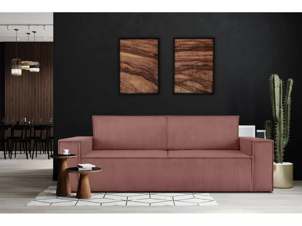 Kauf Unique Sofa 3 Sitzer - mit Schlaffunktion - in Pet Friendly Cord-Stoff - Rosa - NAPI