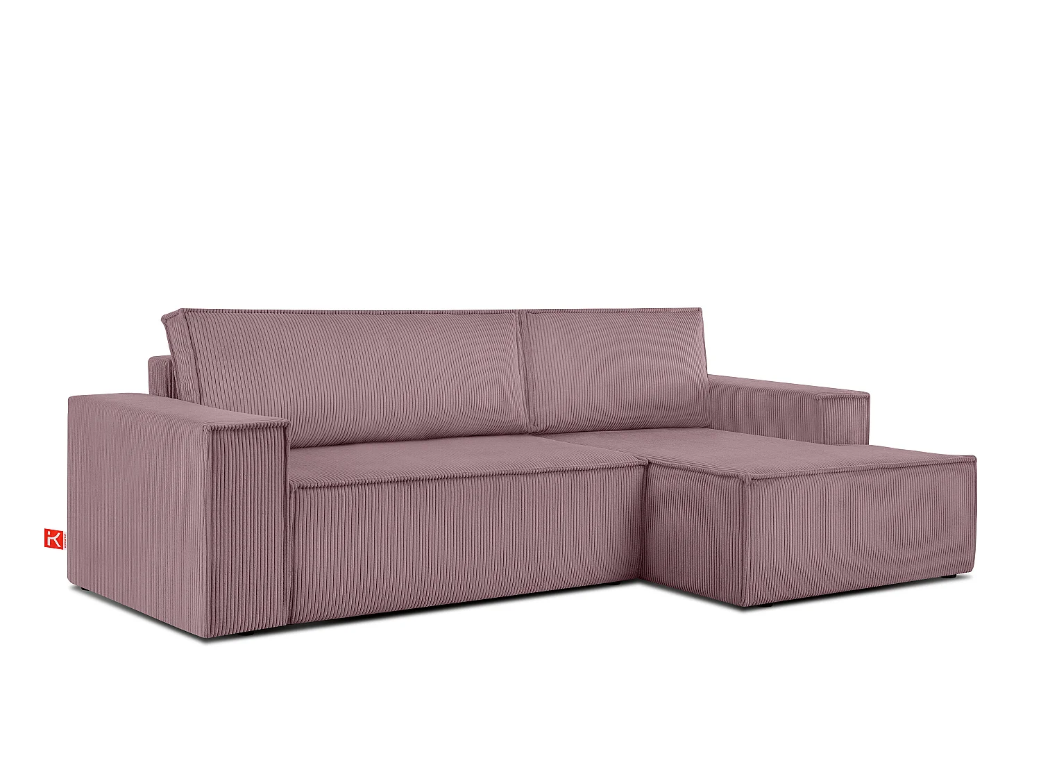 Ecksofa rechts - mit Schlaffunktion - in Pet Friendly Cord-Stoff - hellviolett - NAPI