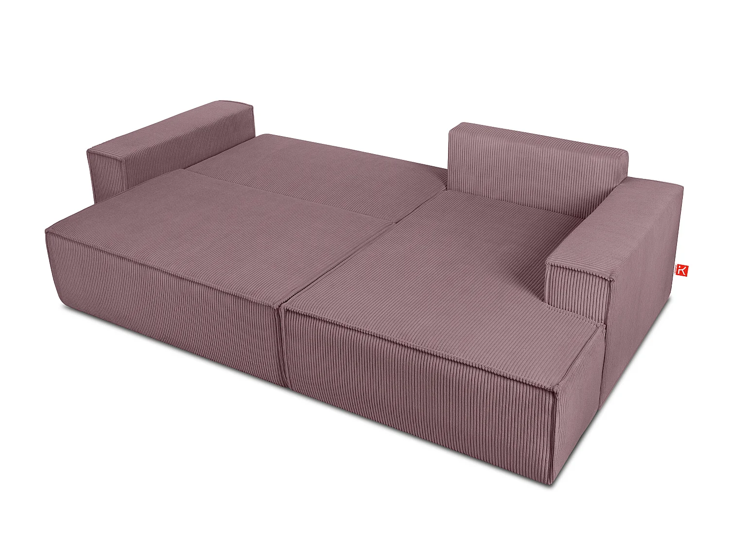 Ecksofa rechts - mit Schlaffunktion - in Pet Friendly Cord-Stoff - hellviolett - NAPI