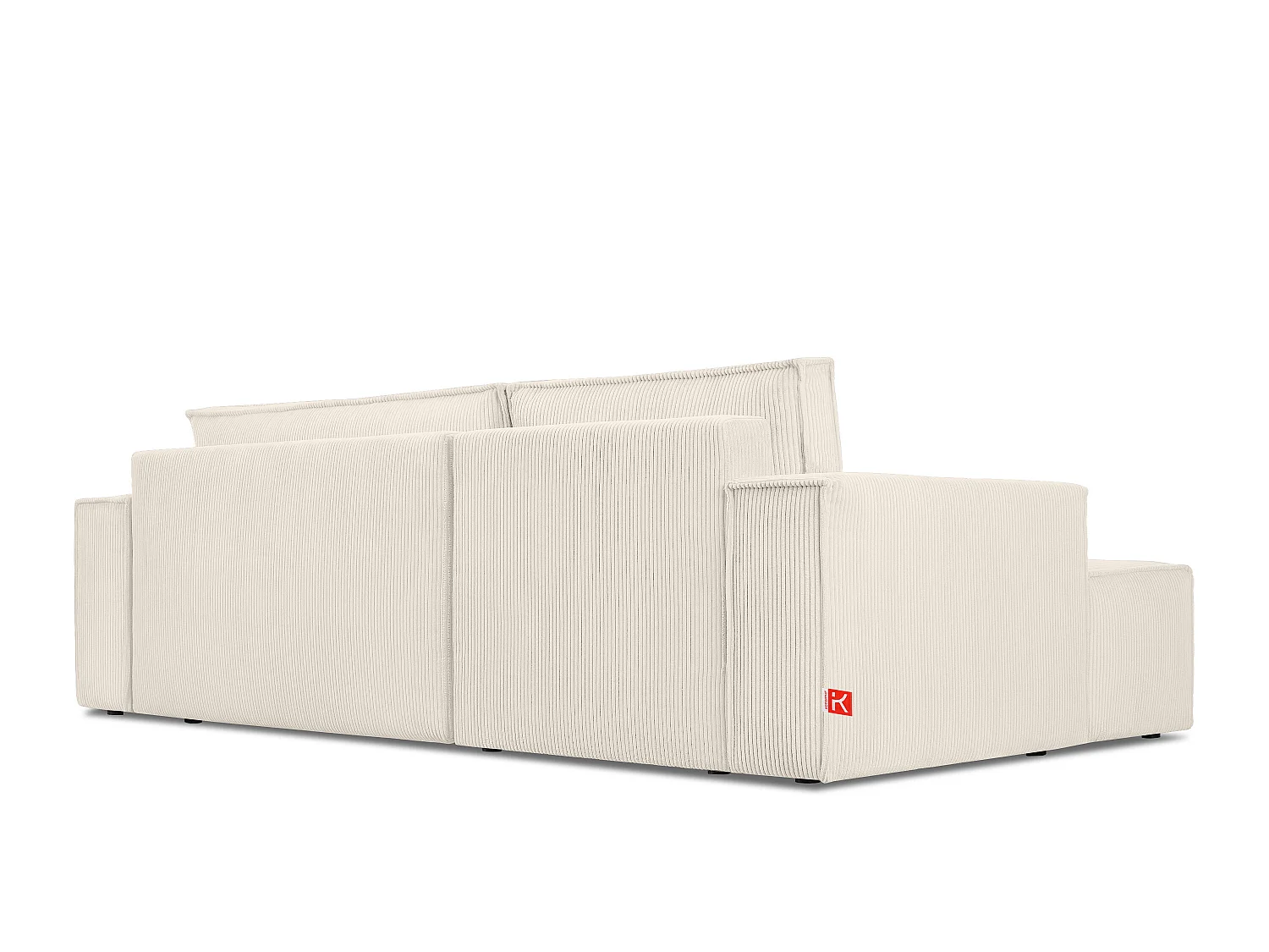 Ecksofa links - mit Schlaffunktion - in Pet Friendly Cord-Stoff - ecrufarben - NAPI