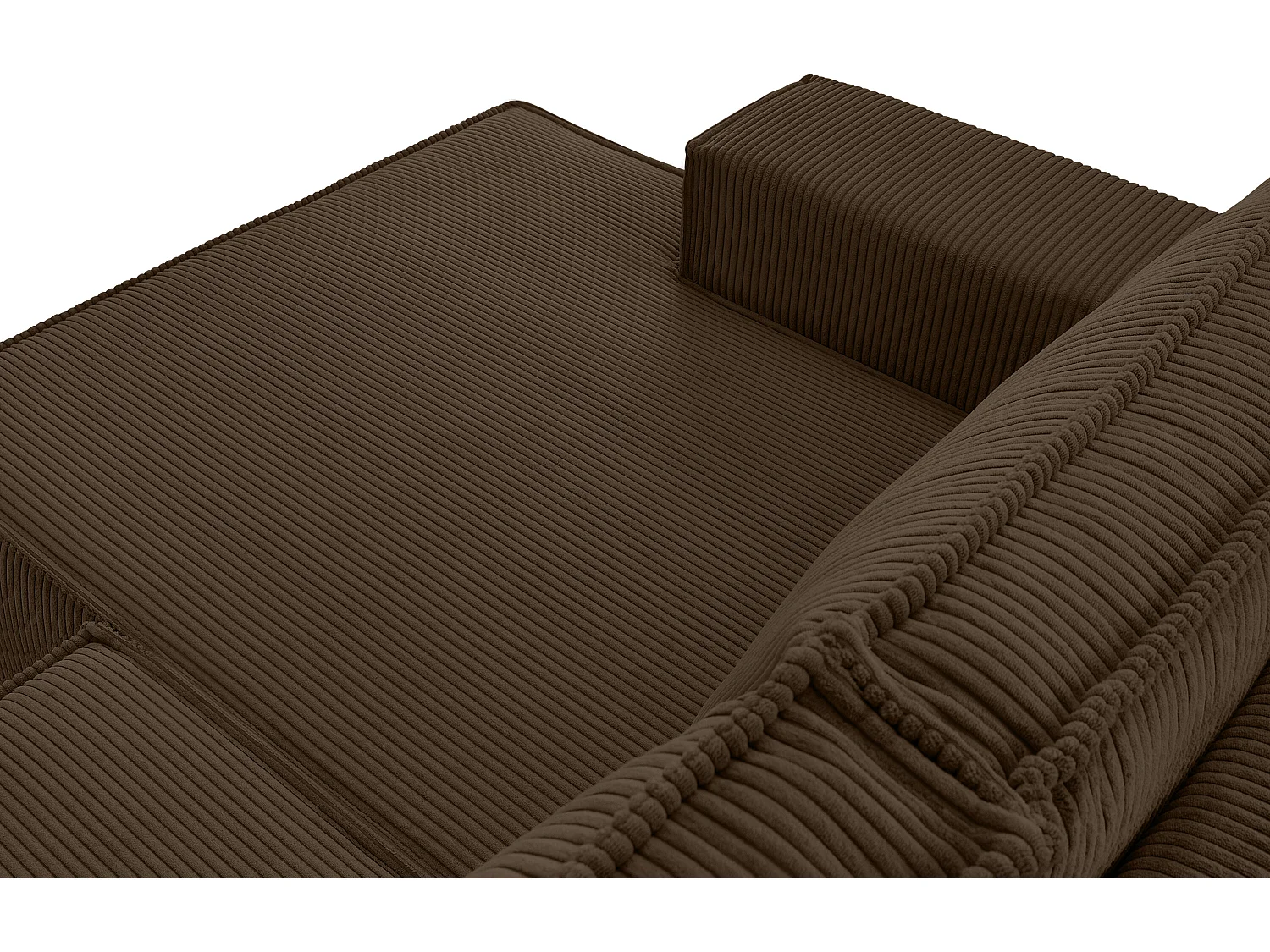 Ecksofa rechts - mit Schlaffunktion - in Pet Friendly Cord-Stoff - dunkelbraun - NAPI