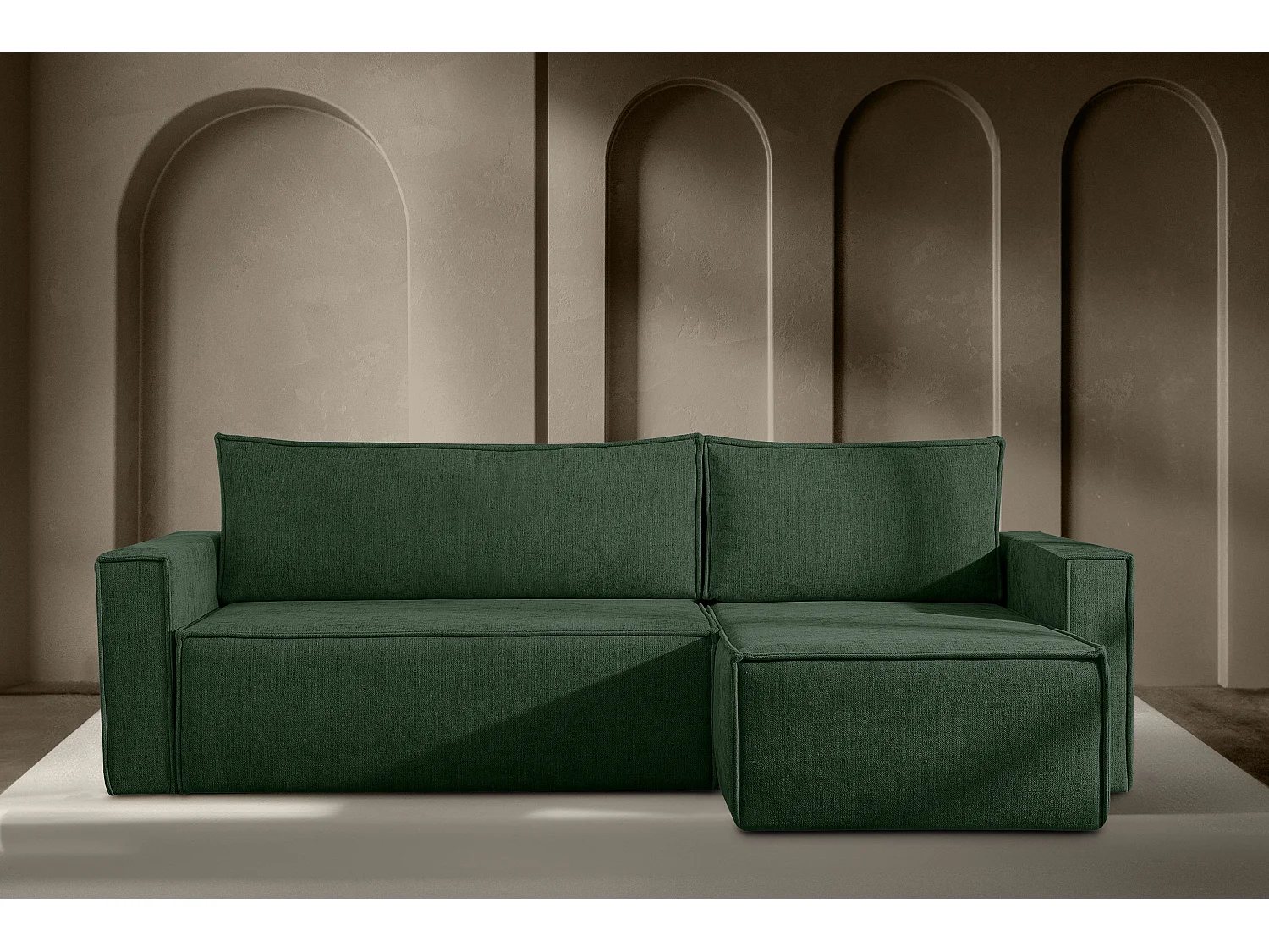 Universal Ecksofa links oder rechts - mit Schlaffunktion - Modern - grün - NAPI II