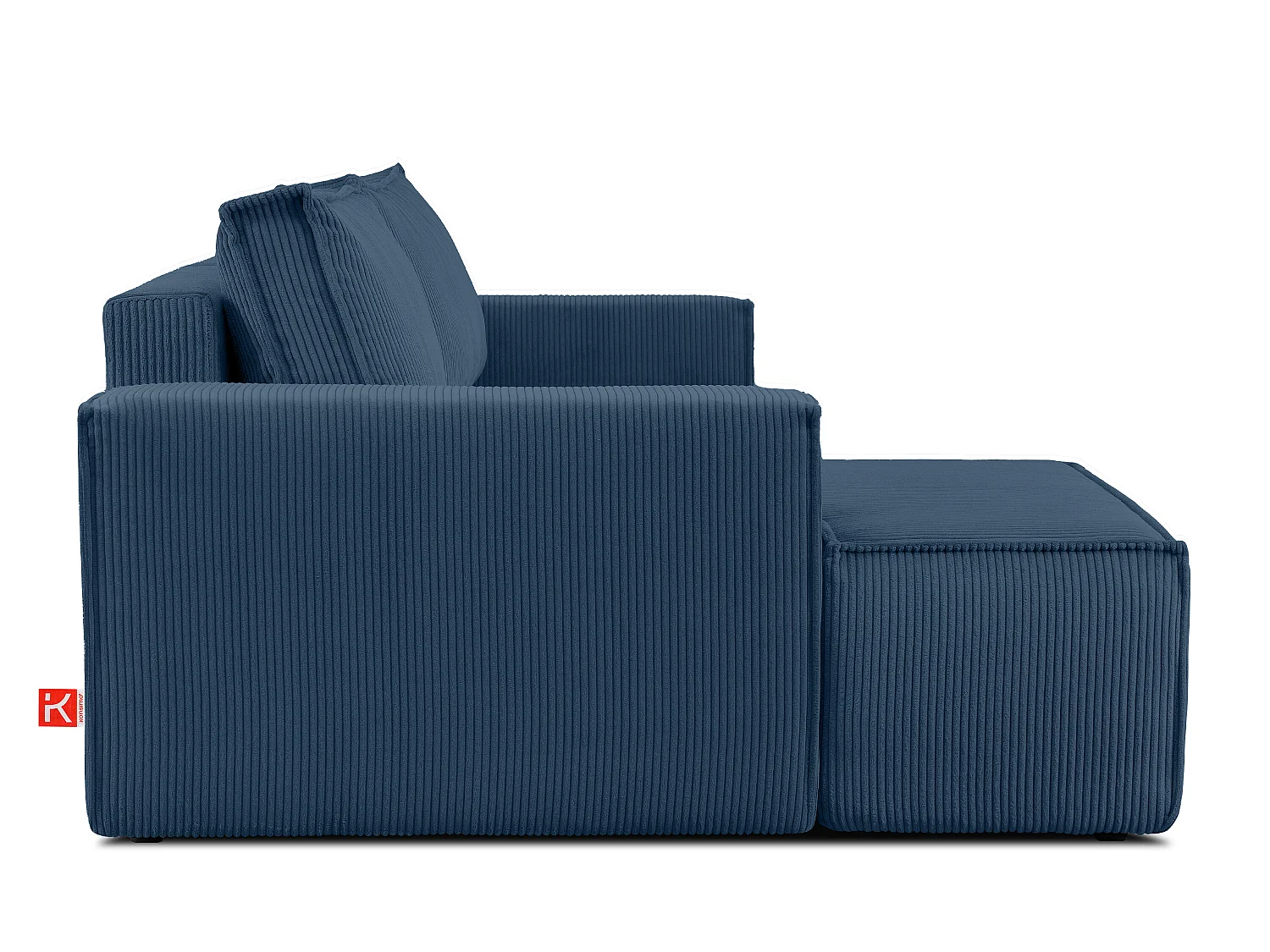 Ecksofa links - mit Schlaffunktion - in Pet Friendly Cord-Stoff - marineblau - NAPI