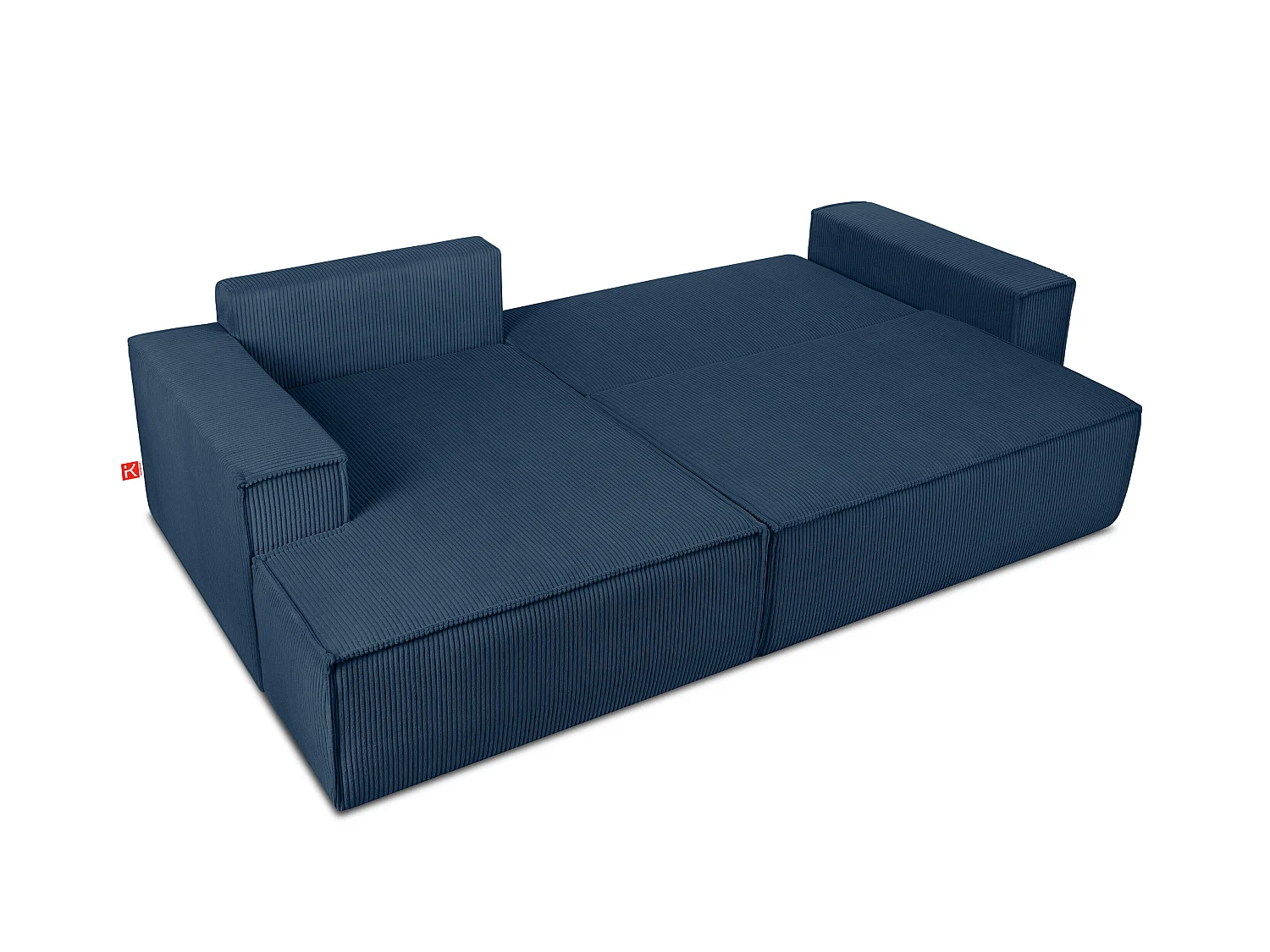 Ecksofa links - mit Schlaffunktion - in Pet Friendly Cord-Stoff - marineblau - NAPI