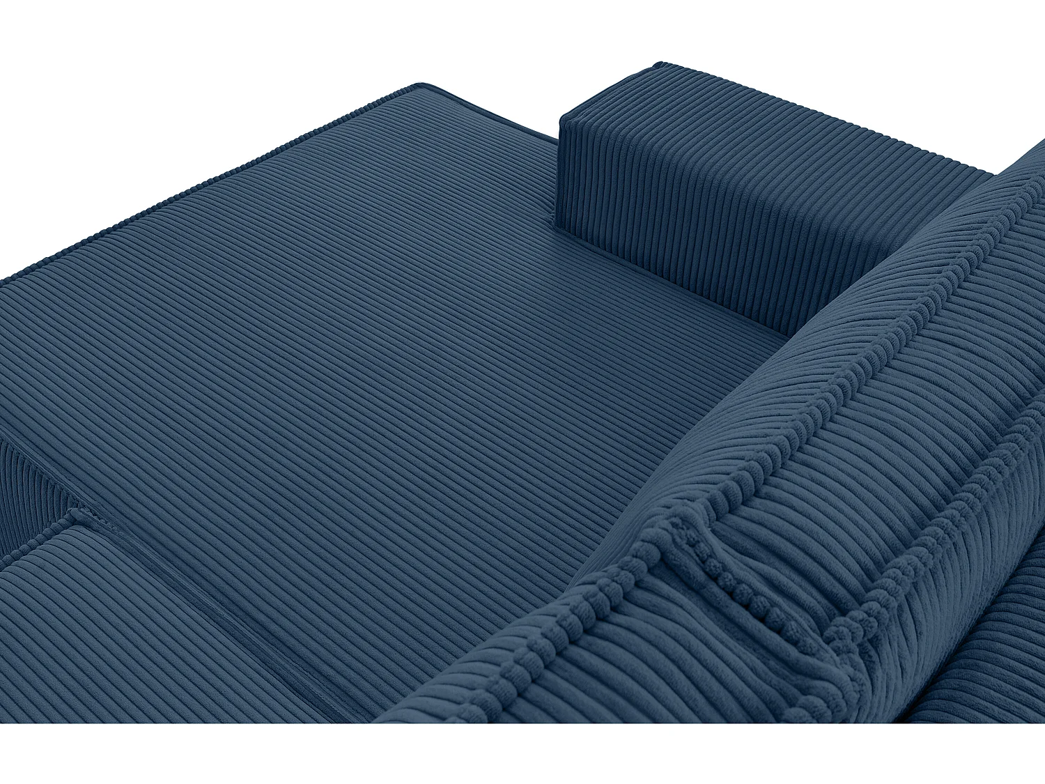 Ecksofa links - mit Schlaffunktion - in Pet Friendly Cord-Stoff - marineblau - NAPI