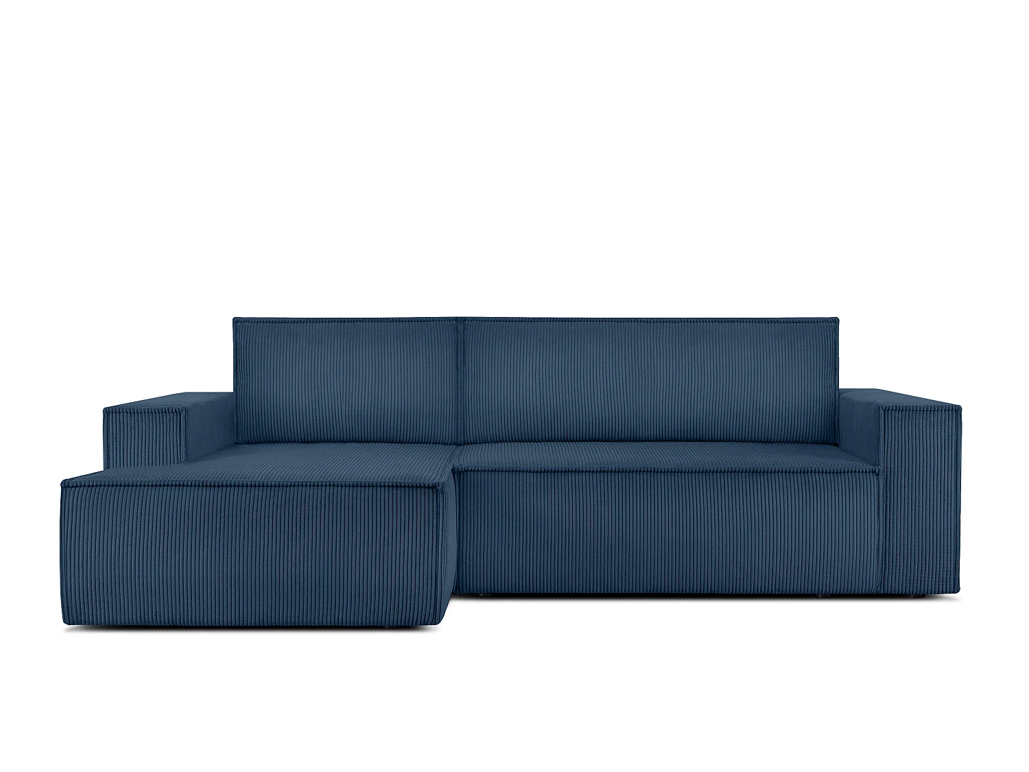 Ecksofa links - mit Schlaffunktion - in Pet Friendly Cord-Stoff - marineblau - NAPI