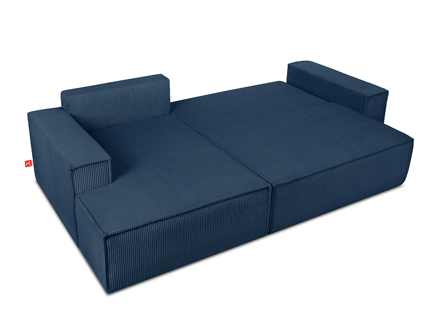 Ecksofa links - mit Schlaffunktion - in Pet Friendly Cord-Stoff - marineblau - NAPI