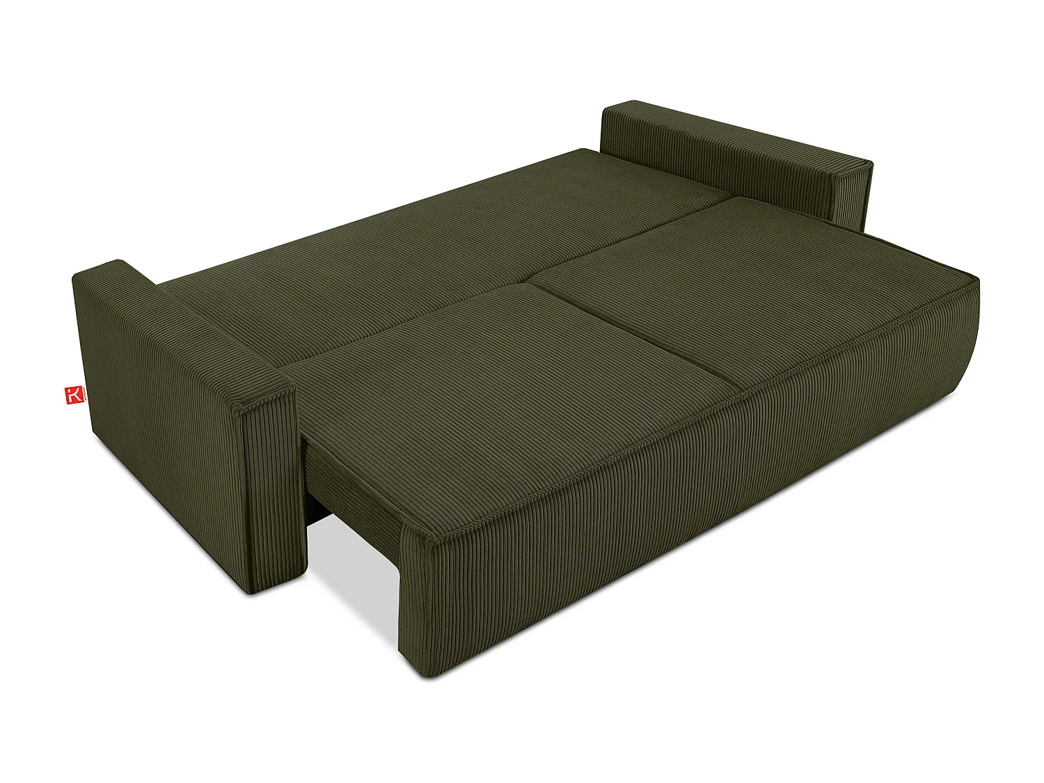 Schlafsofa in Pet Friendly Cord-Stoff - oliv - NAPI