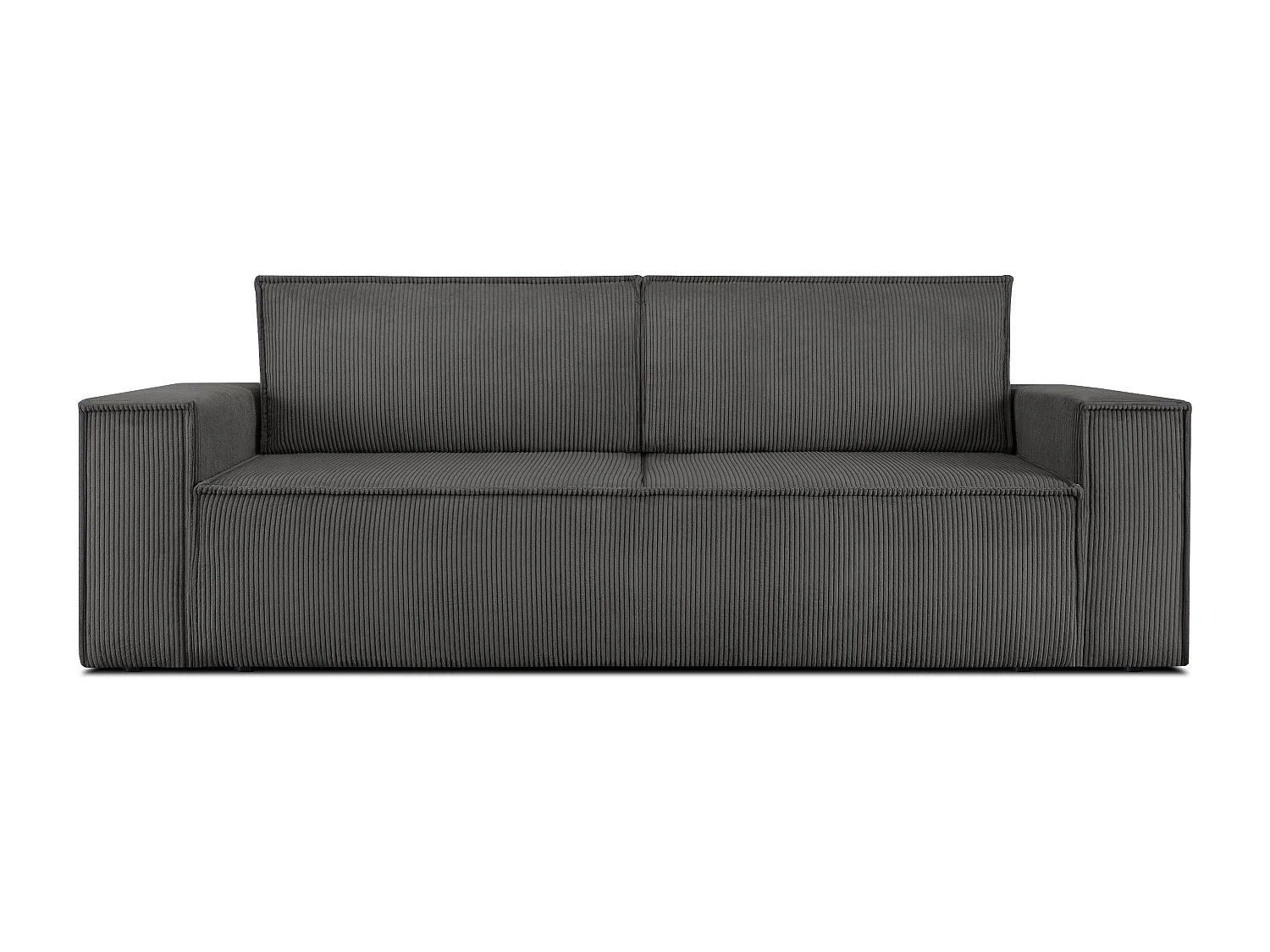 Sofa 3 Sitzer - mit Schlaffunktion - in Pet Friendly Cord-Stoff - grau - NAPI