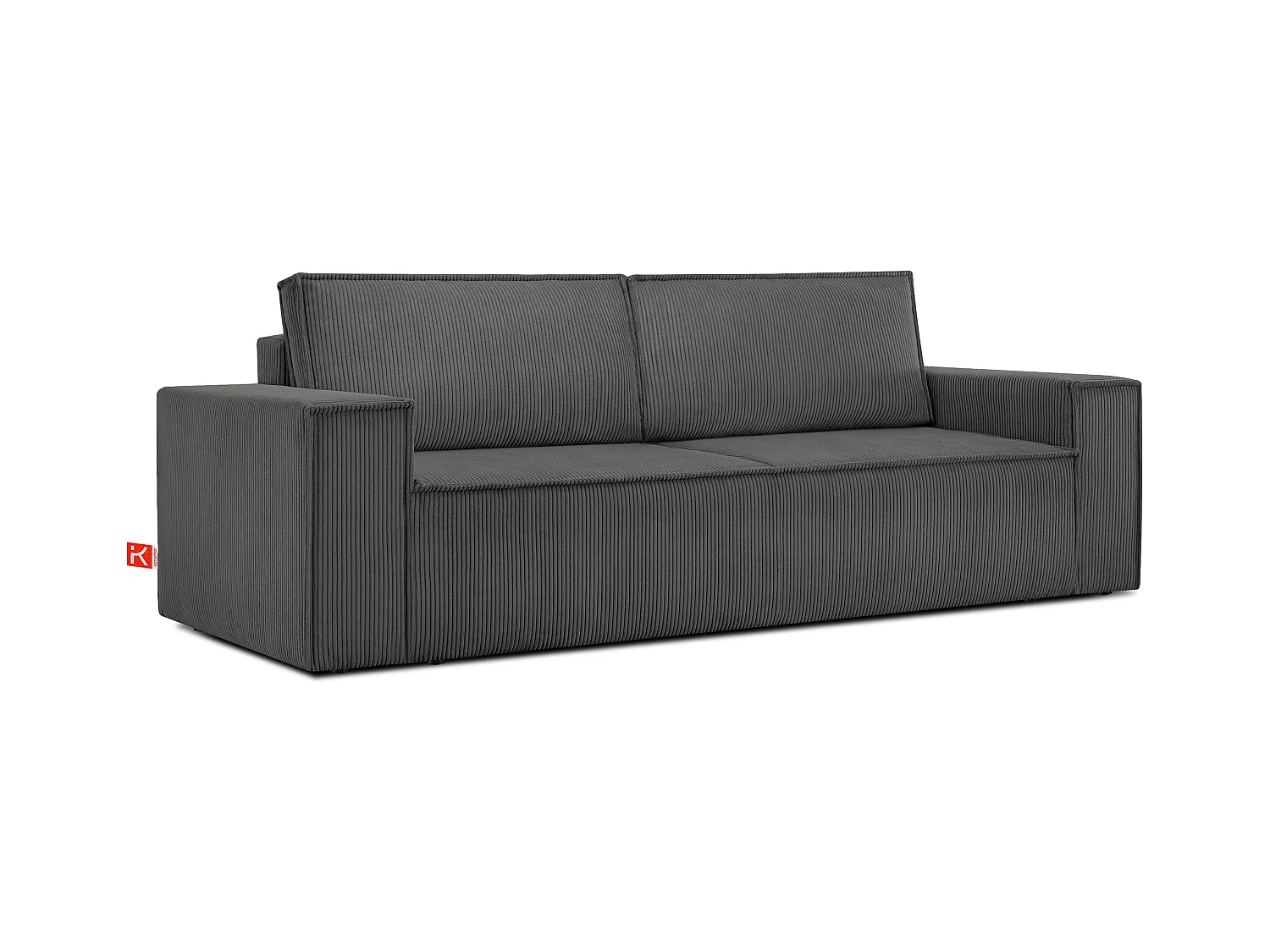 Sofa 3 Sitzer - mit Schlaffunktion - in Pet Friendly Cord-Stoff - grau - NAPI