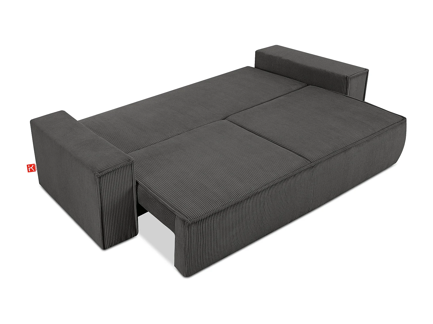 Sofa 3 Sitzer - mit Schlaffunktion - in Pet Friendly Cord-Stoff - grau - NAPI