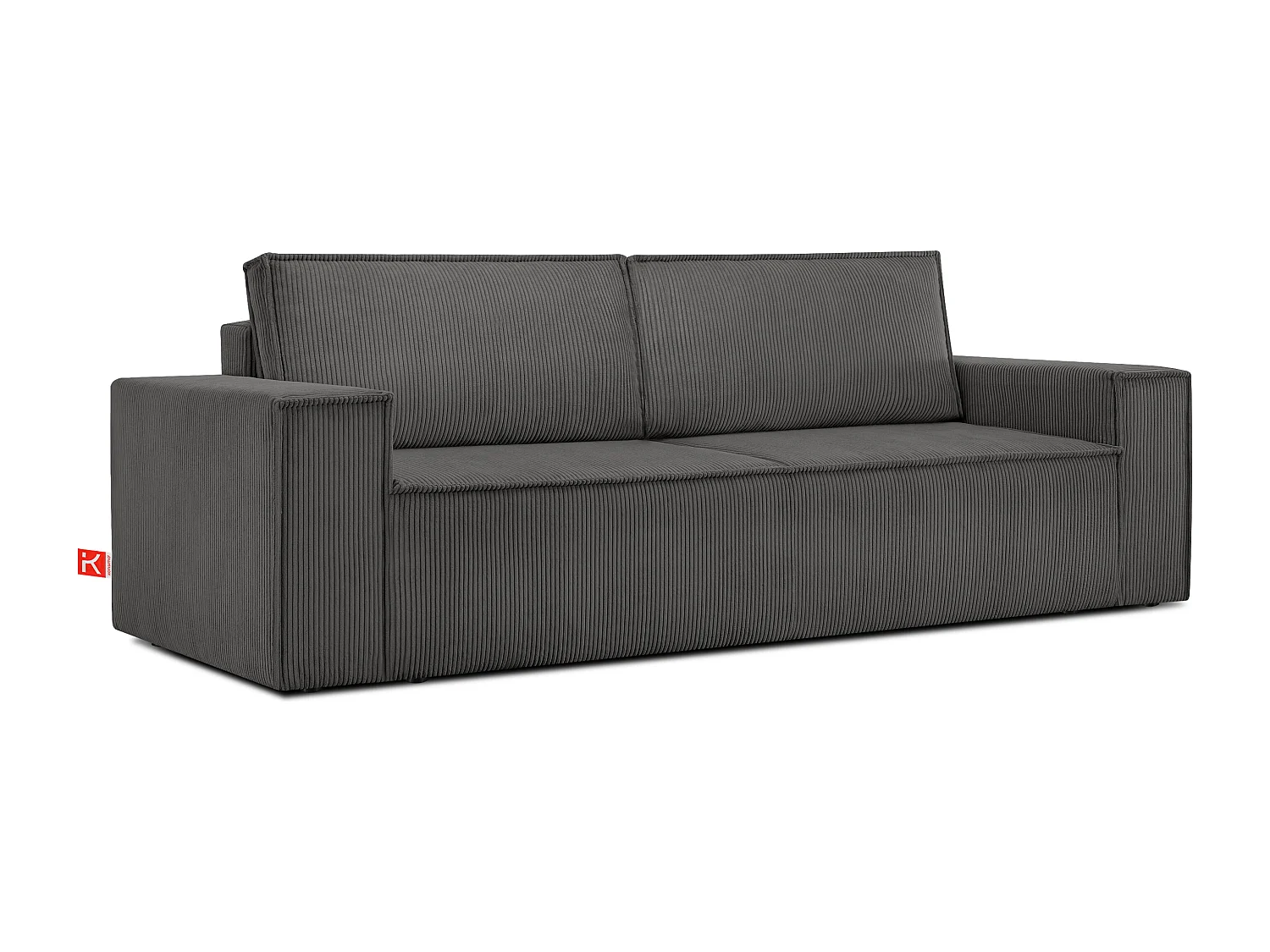 Sofa 3 Sitzer - mit Schlaffunktion - in Pet Friendly Cord-Stoff - grau - NAPI