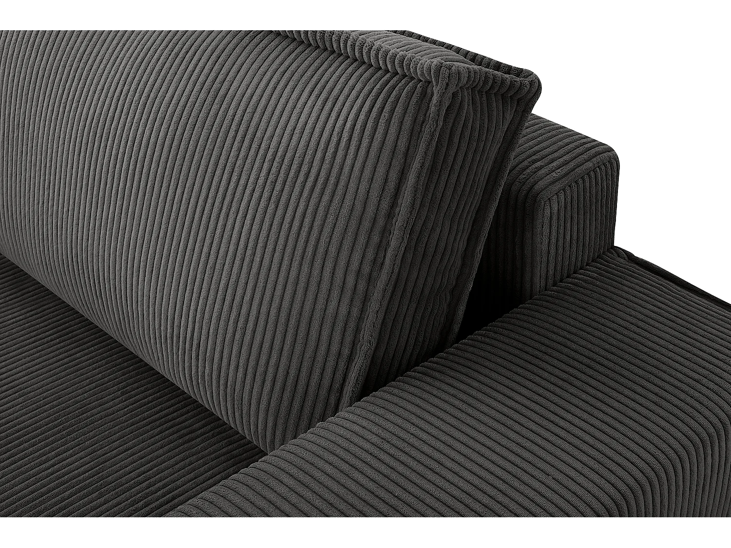 Sofa 3 Sitzer - mit Schlaffunktion - in Pet Friendly Cord-Stoff - grau - NAPI