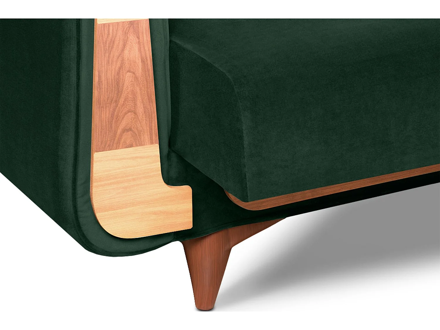 Schlafsofa GUSTAVO Schlafsofa - 3-Sitzer - Velours-Stoff - Dunkelgrün