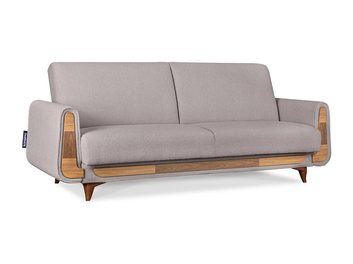 Schlafsofa GUSTAVO Schlafsofa - 3-Sitzer - Velours-Stoff - Grau