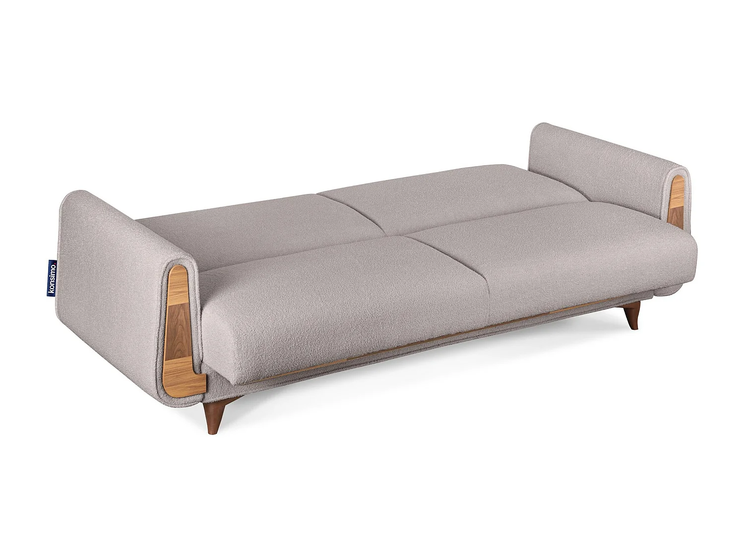 Schlafsofa GUSTAVO Schlafsofa - 3-Sitzer - Velours-Stoff - Grau