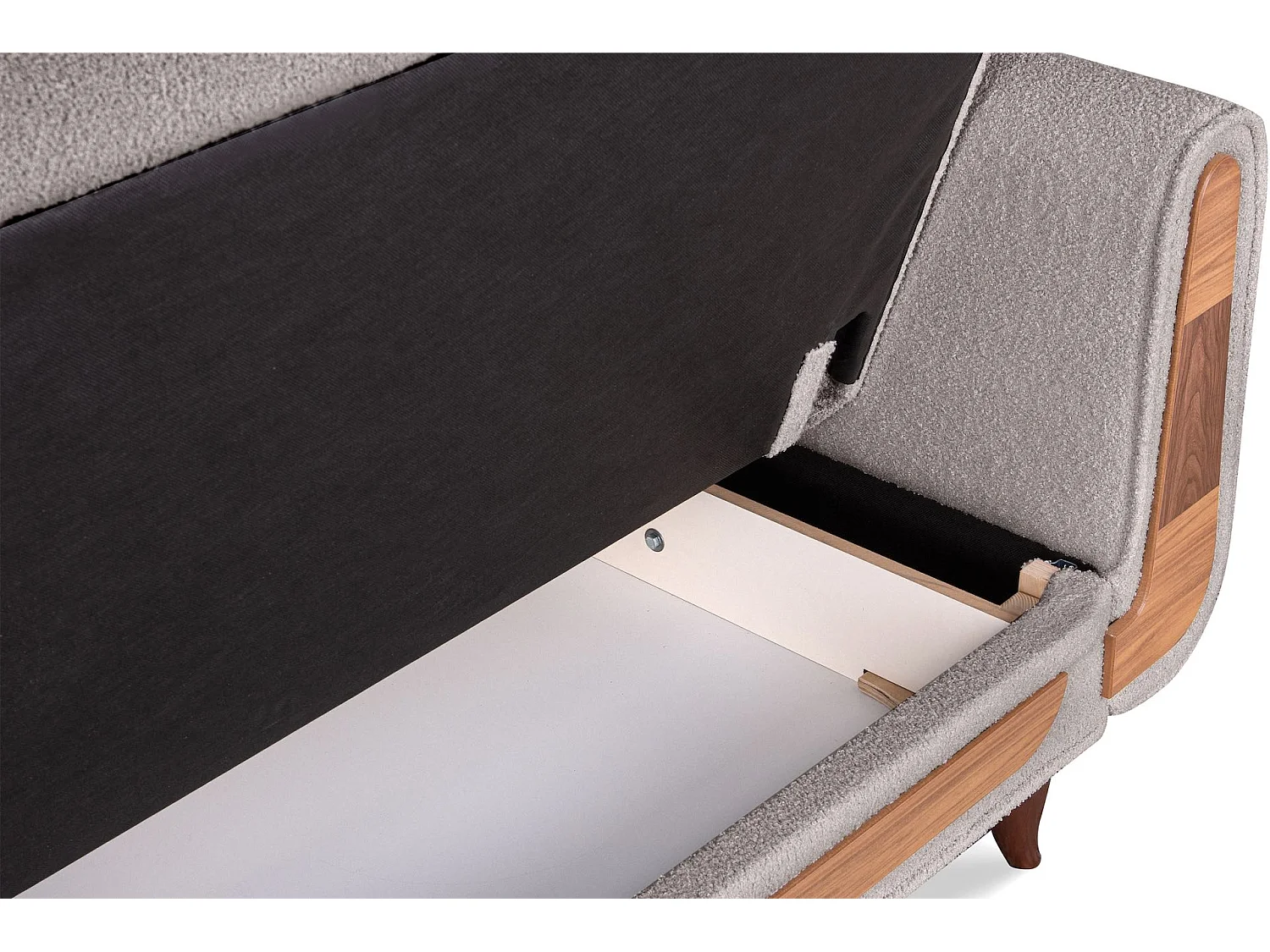 Schlafsofa GUSTAVO Schlafsofa - 3-Sitzer - Velours-Stoff - Grau