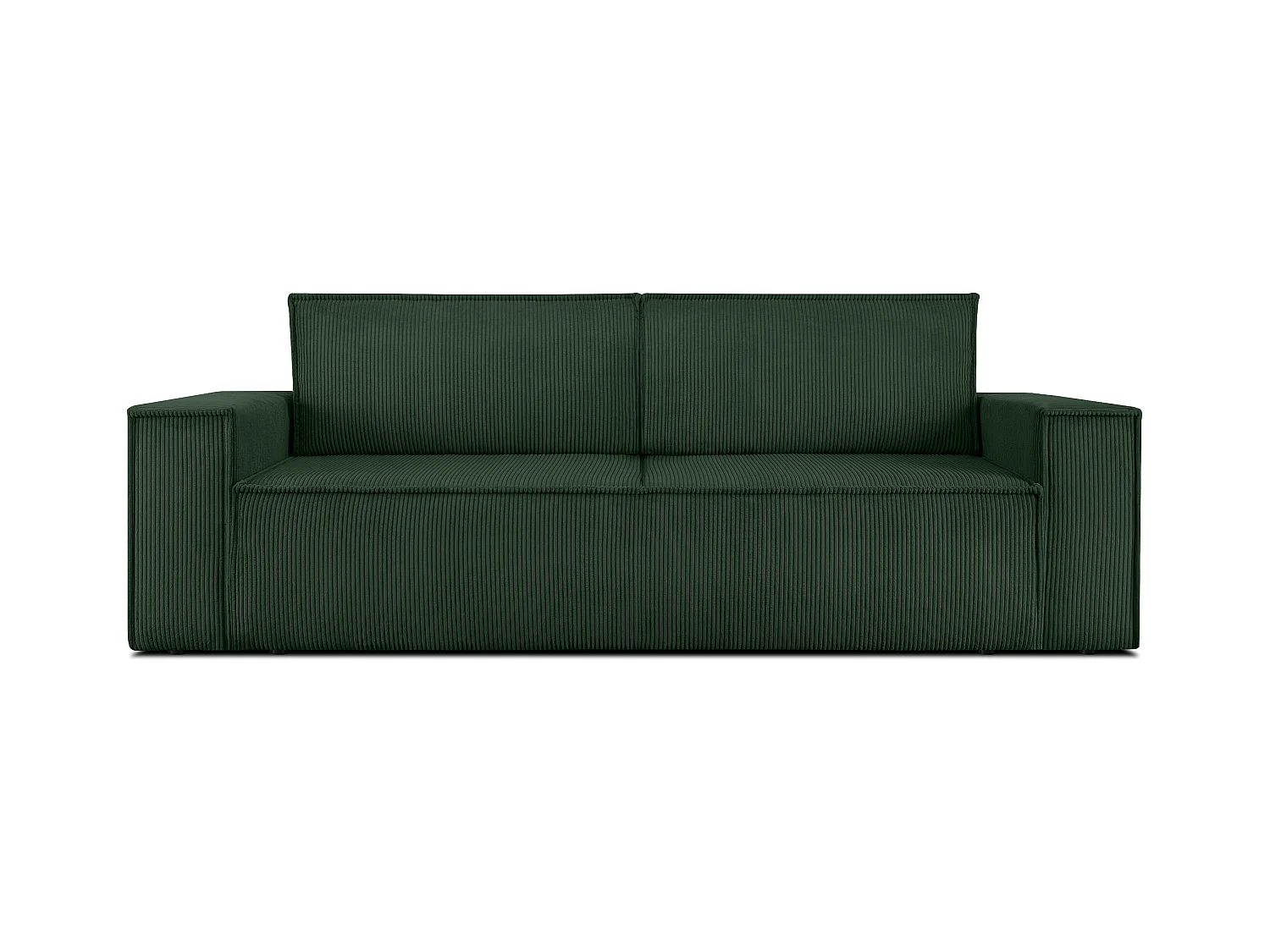 Sofa 3 Sitzer - mit Schlaffunktion - in Pet Friendly Cord-Stoff - dunkelgrün - NAPI