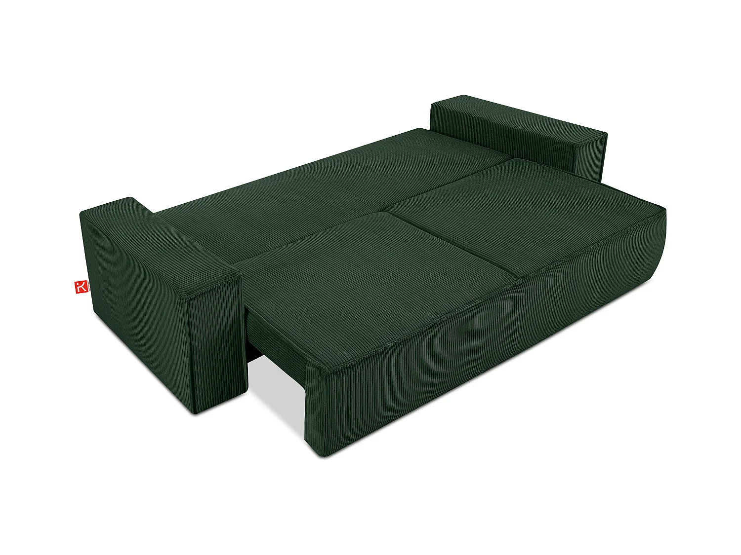 Sofa 3 Sitzer - mit Schlaffunktion - in Pet Friendly Cord-Stoff - dunkelgrün - NAPI