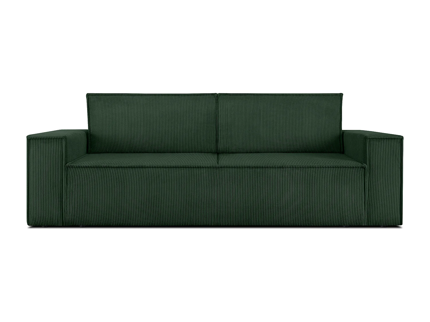 Sofa 3 Sitzer - mit Schlaffunktion - in Pet Friendly Cord-Stoff - dunkelgrün - NAPI