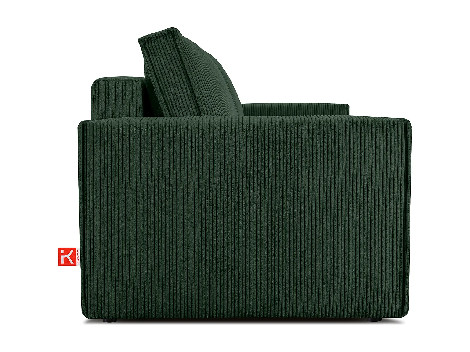 Sofa 3 Sitzer - mit Schlaffunktion - in Pet Friendly Cord-Stoff - dunkelgrün - NAPI