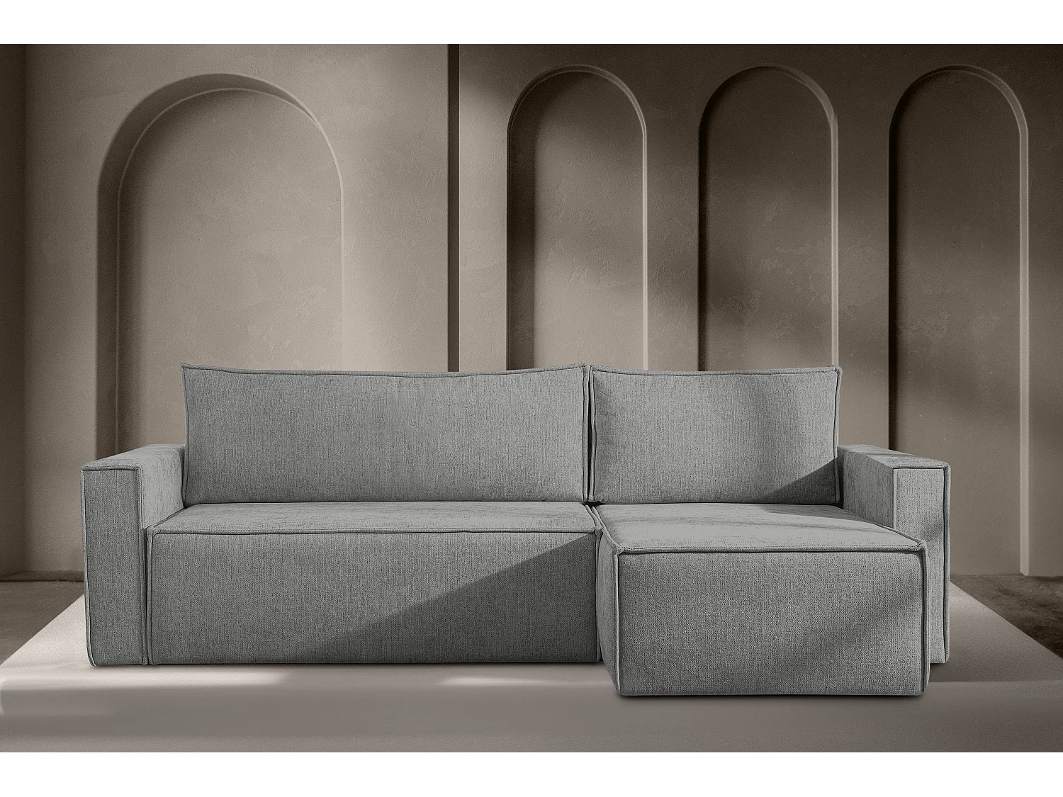 Universal Ecksofa links oder rechts - mit Schlaffunktion - Modern - grau - NAPI II