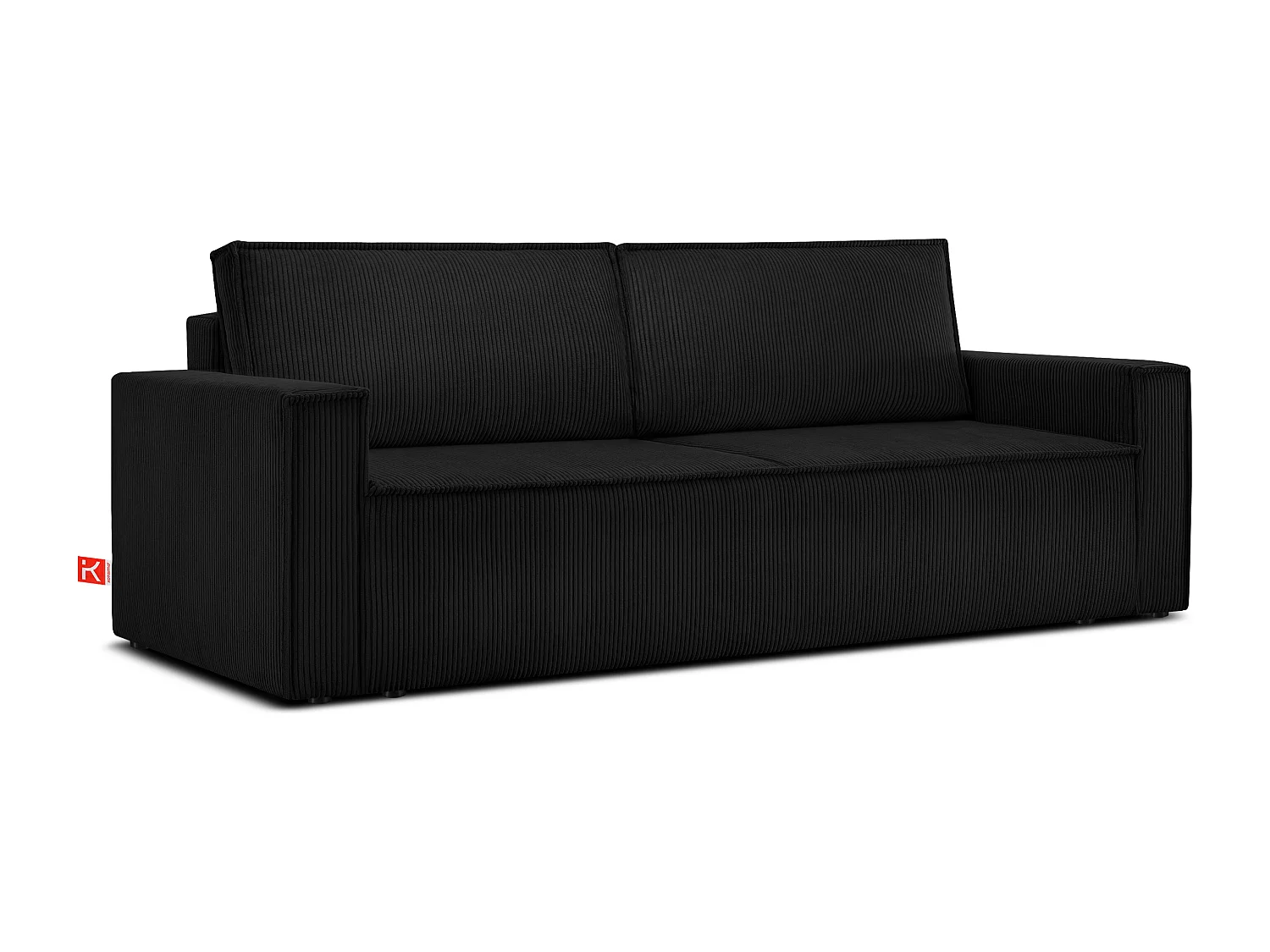 Schlafsofa in Pet Friendly Cord-Stoff - Schwarz - NAPI