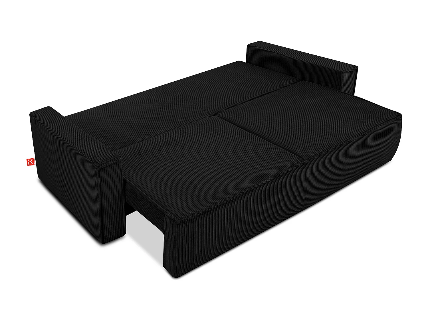 Schlafsofa in Pet Friendly Cord-Stoff - Schwarz - NAPI