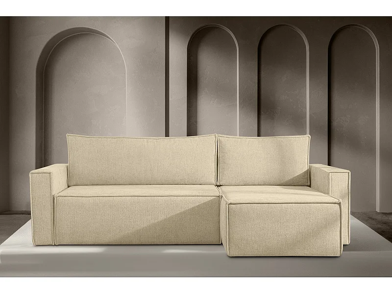 Universal Ecksofa links oder rechts - mit Schlaffunktion - Modern - dunkelcreme - NAPI II