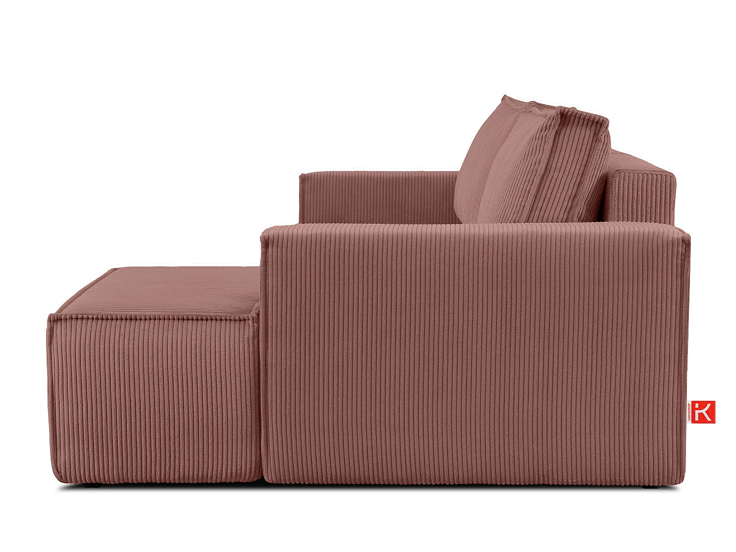Ecksofa rechts - mit Schlaffunktion - in Pet Friendly Cord-Stoff - rosa - NAPI
