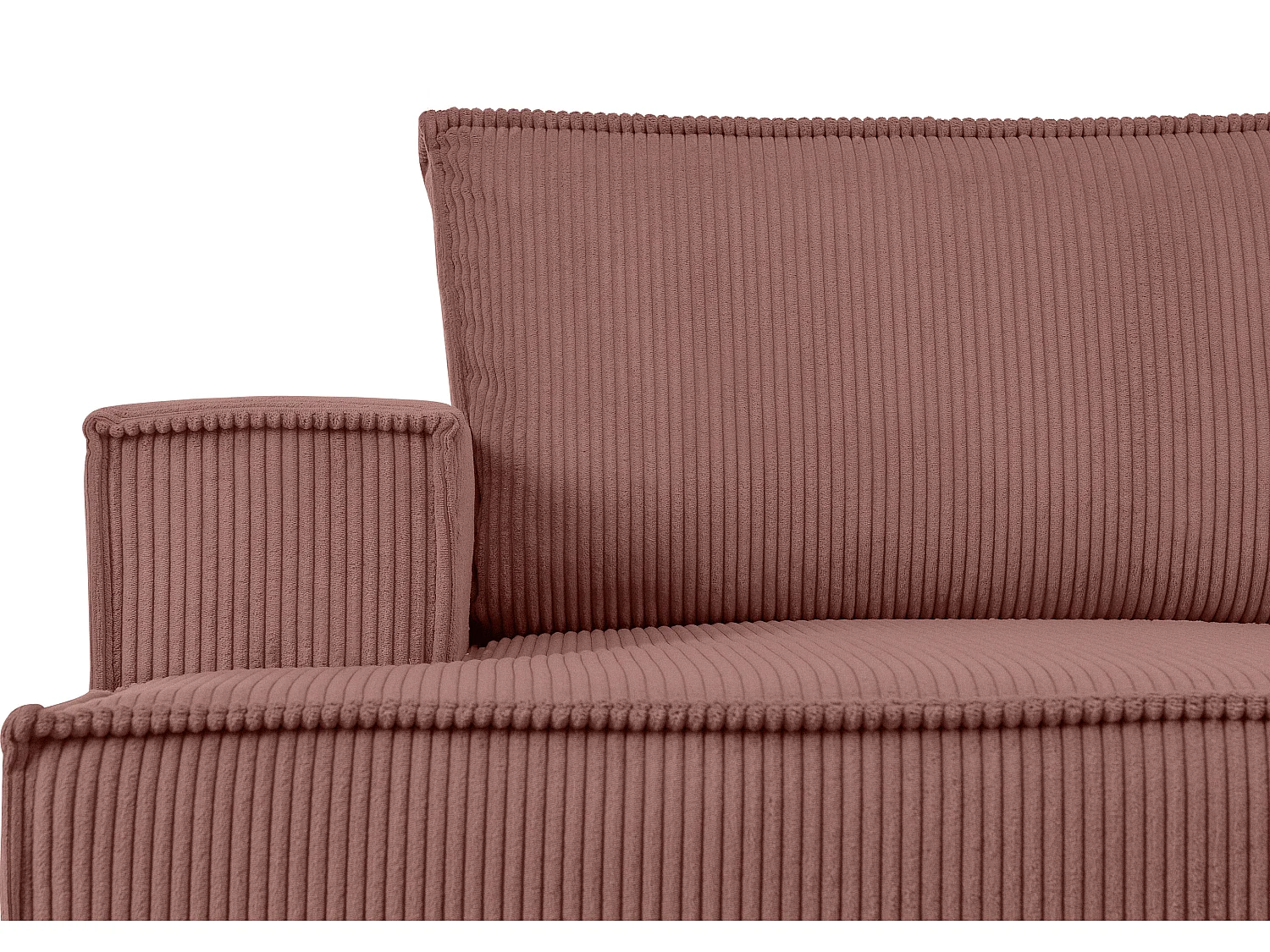 Ecksofa rechts - mit Schlaffunktion - in Pet Friendly Cord-Stoff - rosa - NAPI