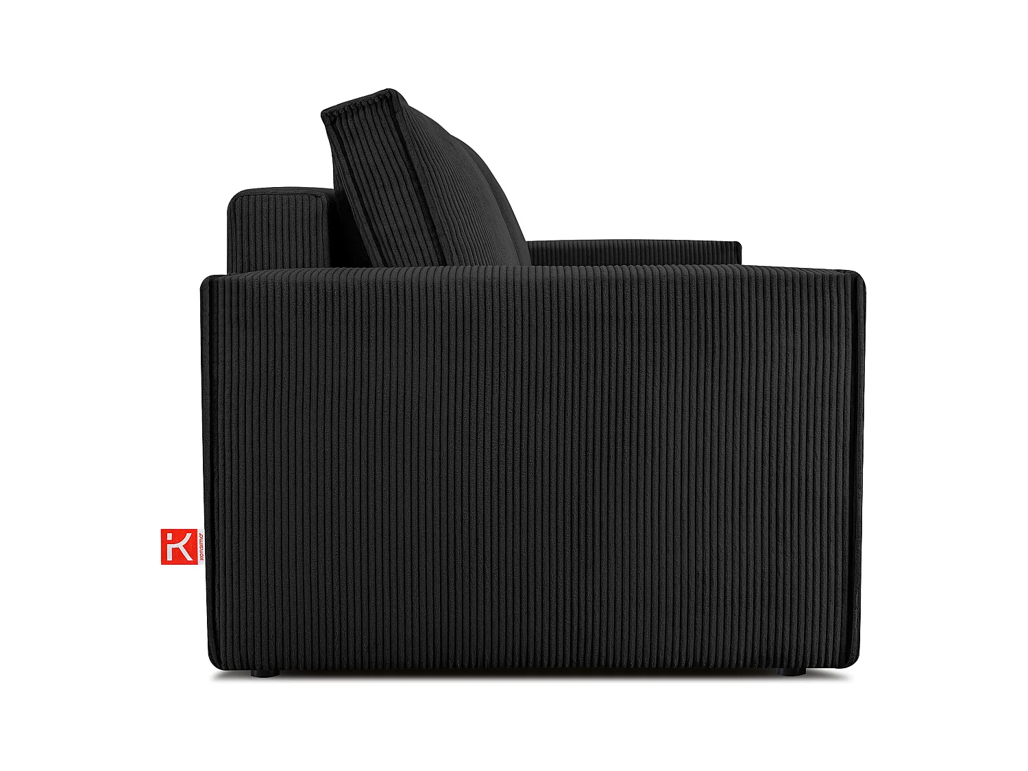 Sofa 3 Sitzer - mit Schlaffunktion - in Pet Friendly Cord-Stoff - Schwarz - NAPI