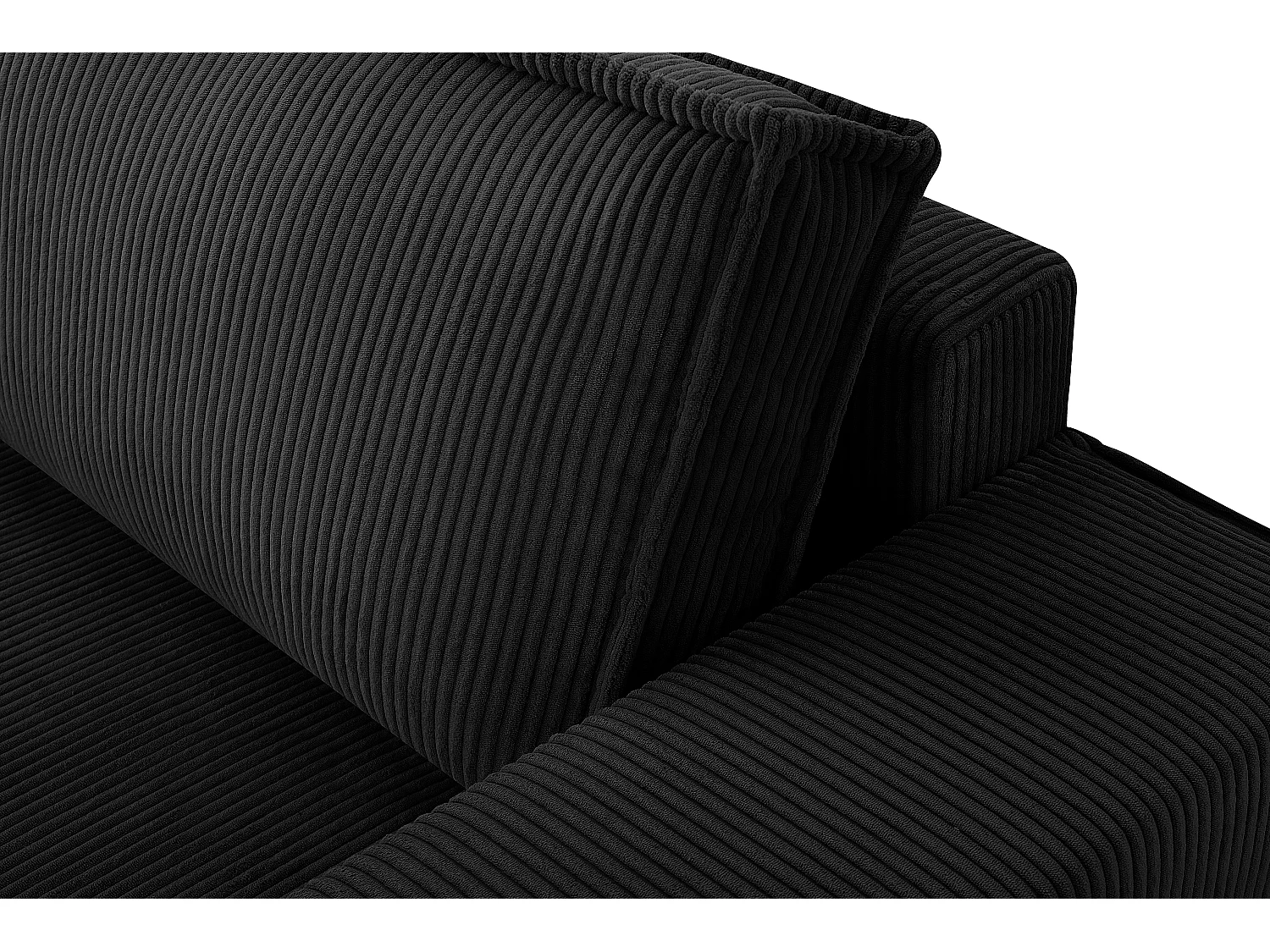 Sofa 3 Sitzer - mit Schlaffunktion - in Pet Friendly Cord-Stoff - Schwarz - NAPI