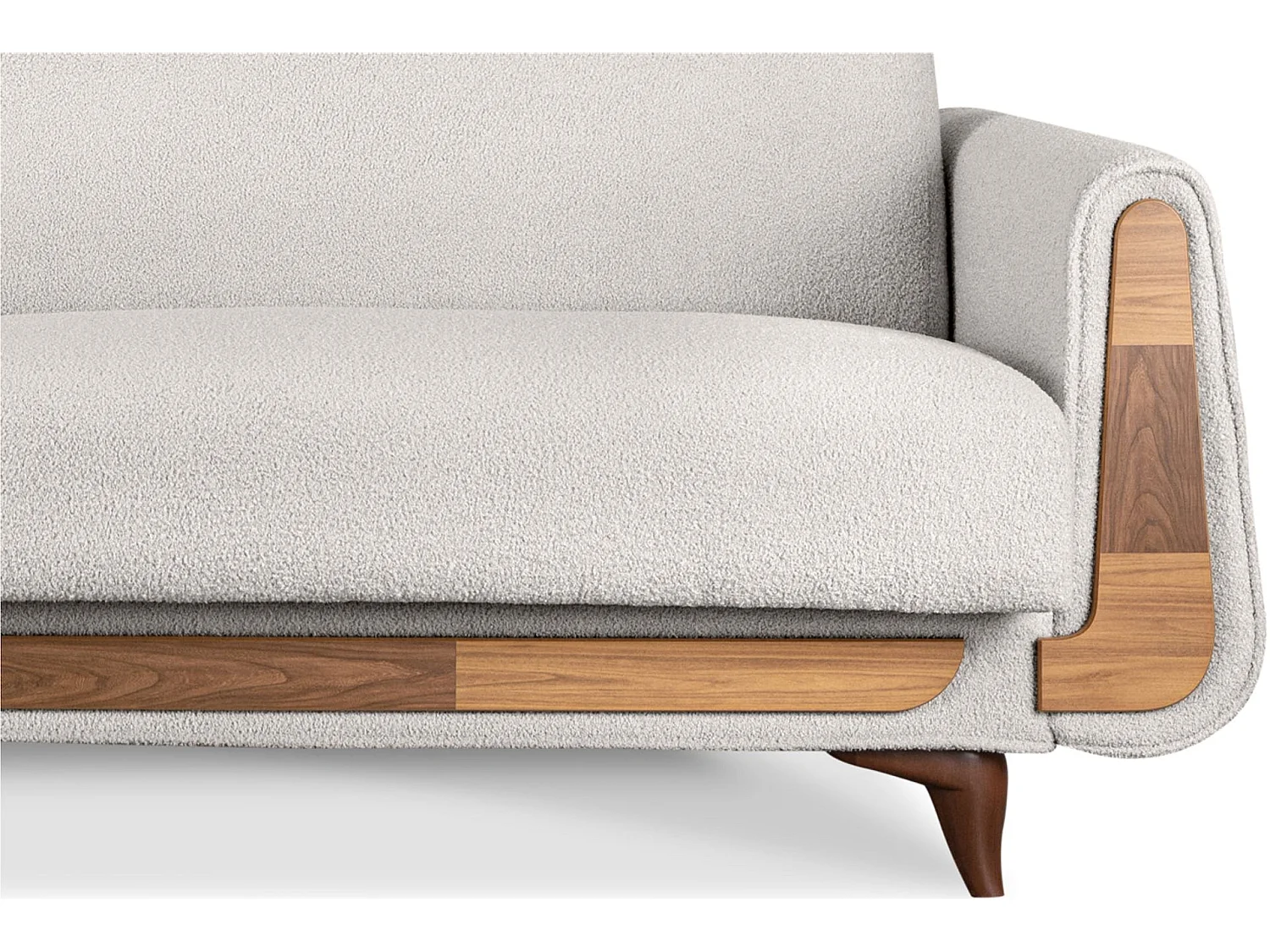 Schlafsofa GUSTAVO Schlafsofa - 3-Sitzer - Velours-Stoff - Weiß