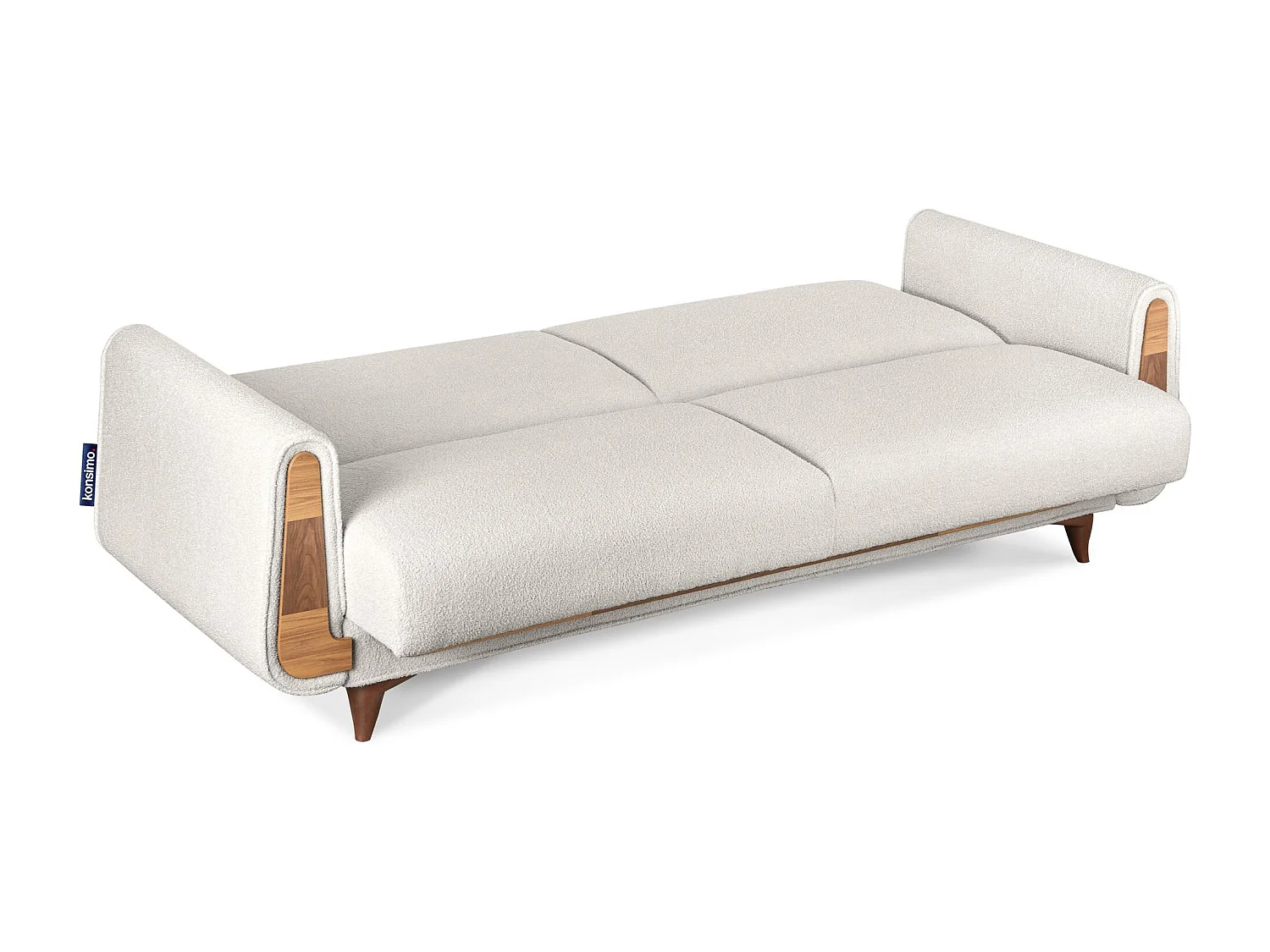 Schlafsofa GUSTAVO Schlafsofa - 3-Sitzer - Velours-Stoff - Weiß