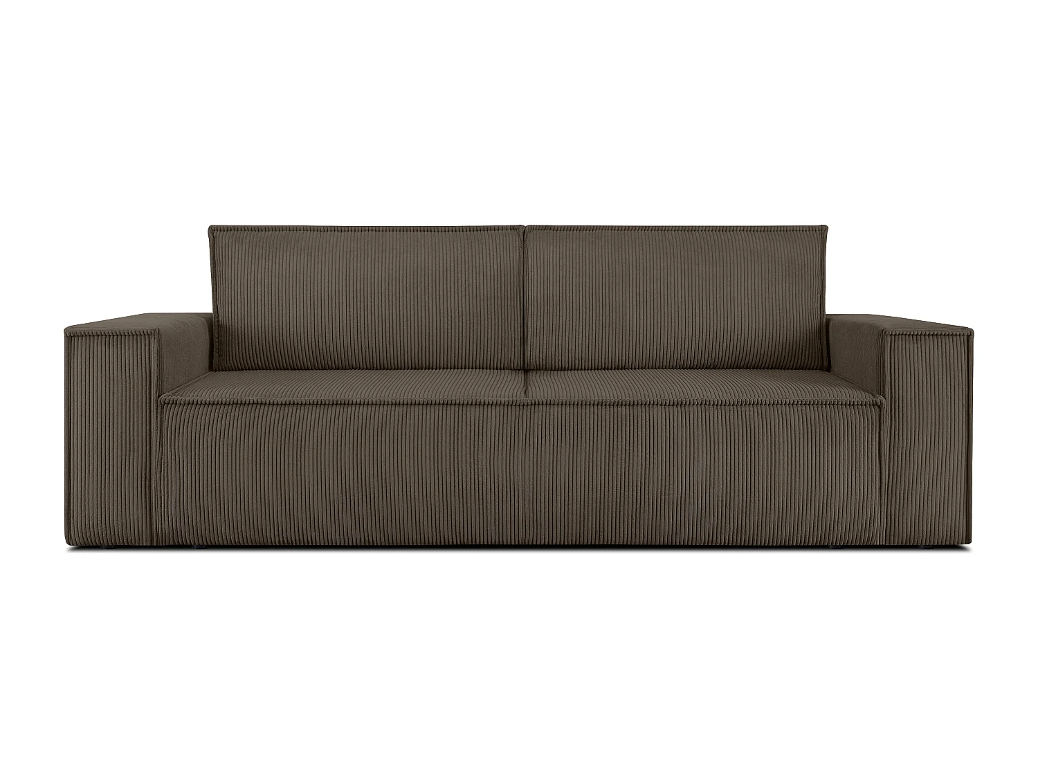 Sofa 3 Sitzer - mit Schlaffunktion - in Pet Friendly Cord-Stoff - braun - NAPI