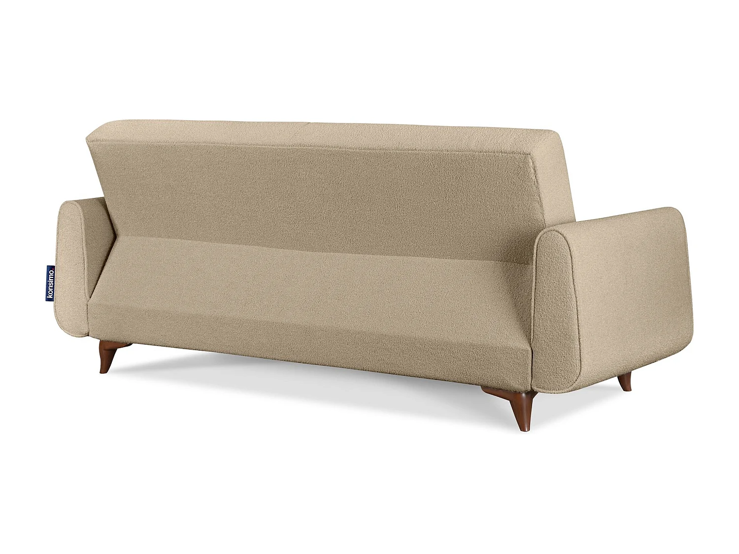 Schlafsofa GUSTAVO Schlafsofa - 3-Sitzer - Velours-Stoff - Ecru