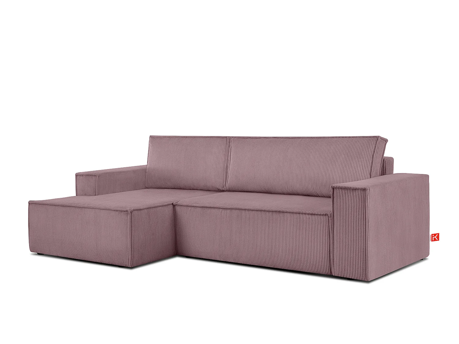Ecksofa links - mit Schlaffunktion - in Pet Friendly Cord-Stoff - hellviolett - NAPI