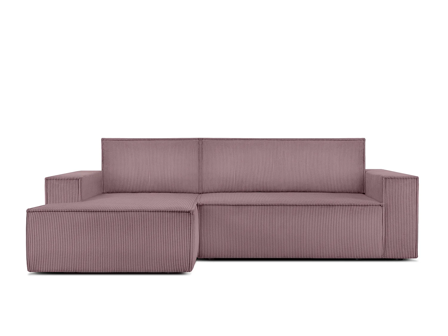 Ecksofa links - mit Schlaffunktion - in Pet Friendly Cord-Stoff - hellviolett - NAPI