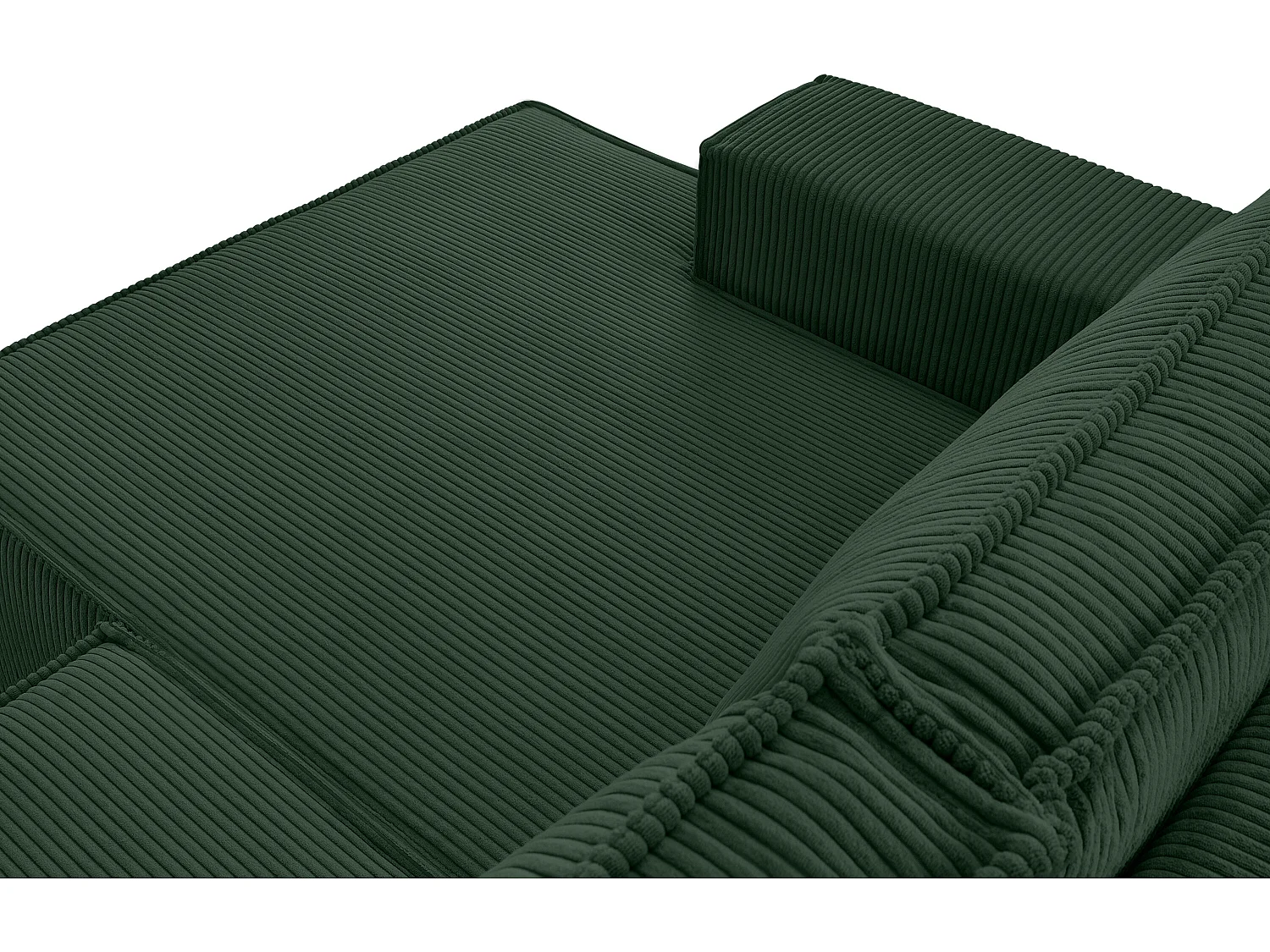 Ecksofa links - mit Schlaffunktion - in Pet Friendly Cord-Stoff - dunkelgrün - NAPI