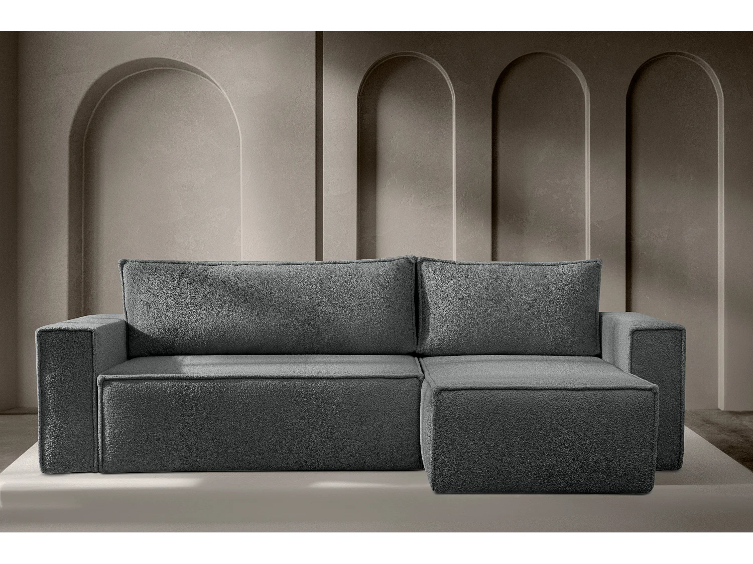 Ecksofa Big links/rechts - mit Schlaffunktion - in Pet Friendly Stoff - graphit - NAPI II