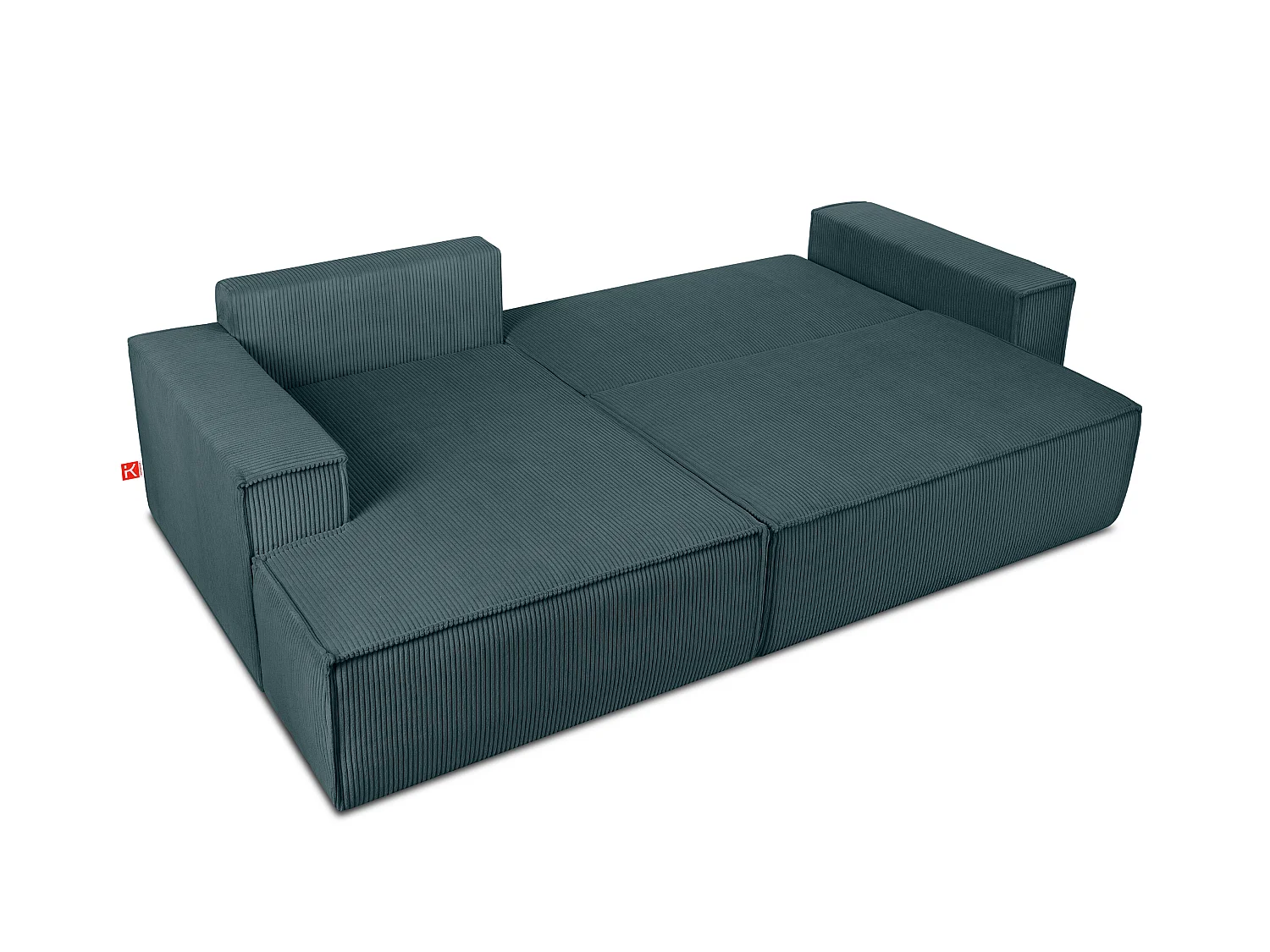 Ecksofa links - mit Schlaffunktion - in Pet Friendly Cord-Stoff - blau - NAPI