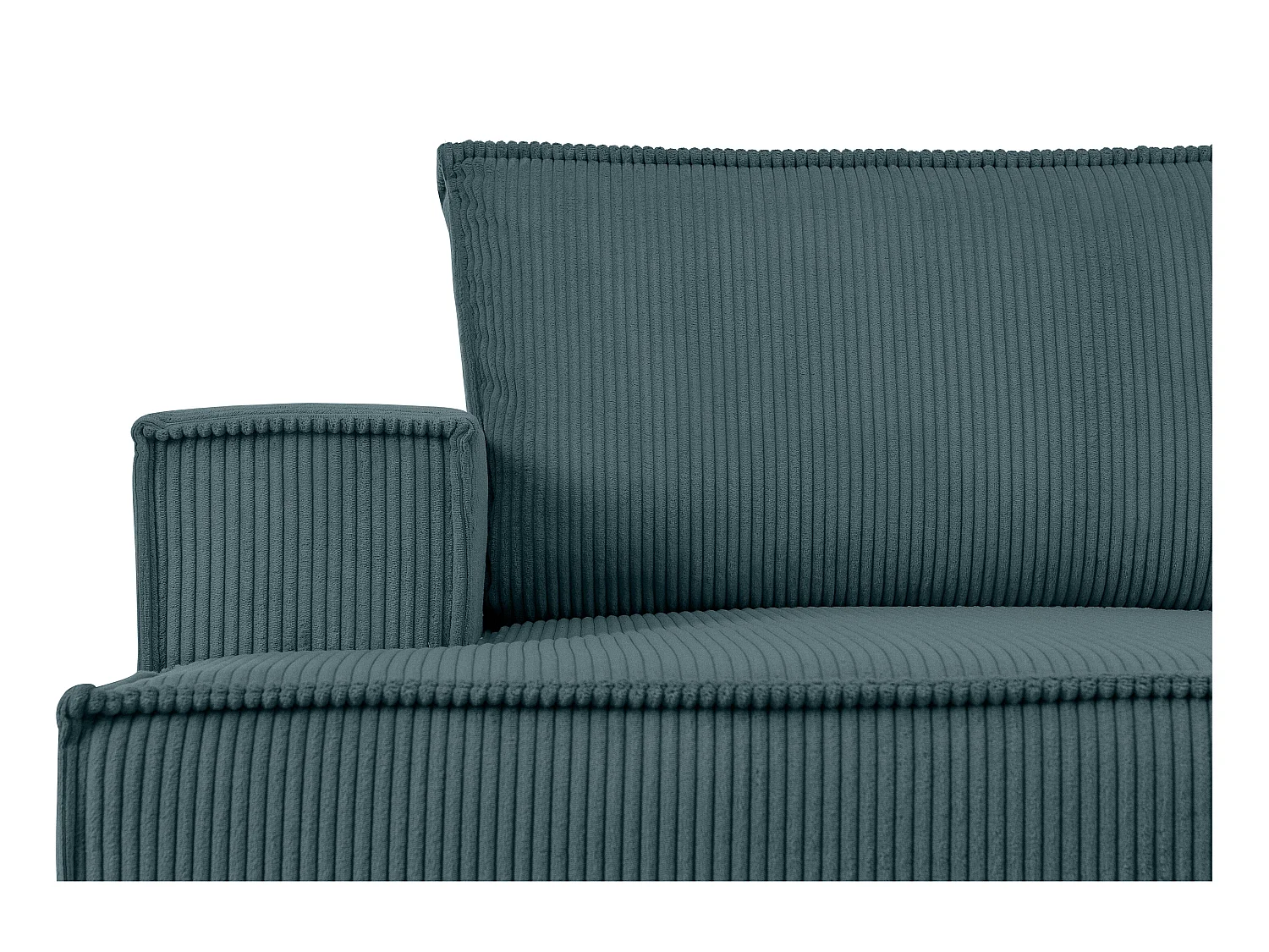 Ecksofa links - mit Schlaffunktion - in Pet Friendly Cord-Stoff - blau - NAPI
