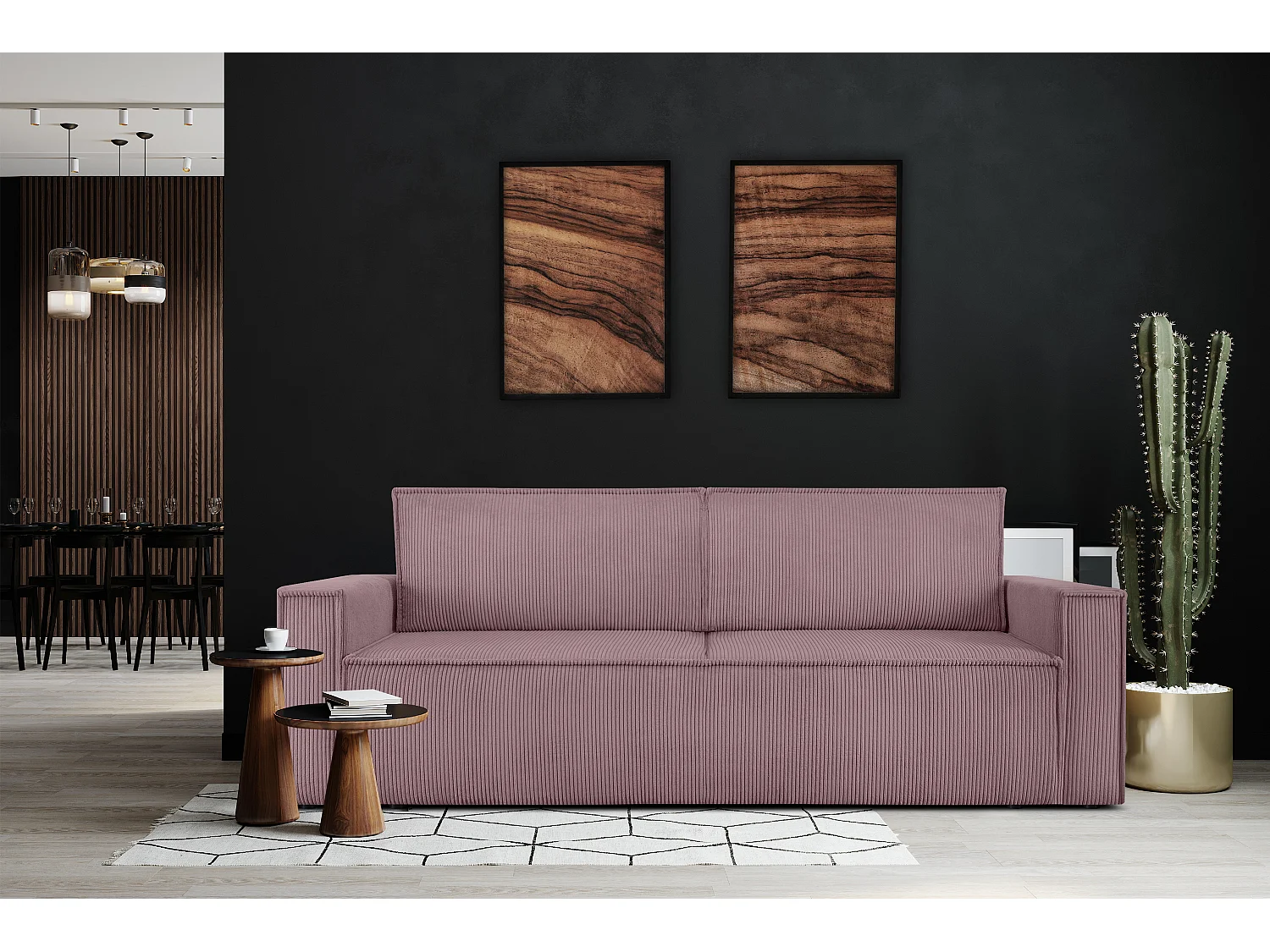 Schlafsofa in Pet Friendly Cord-Stoff - hellviolett - NAPI