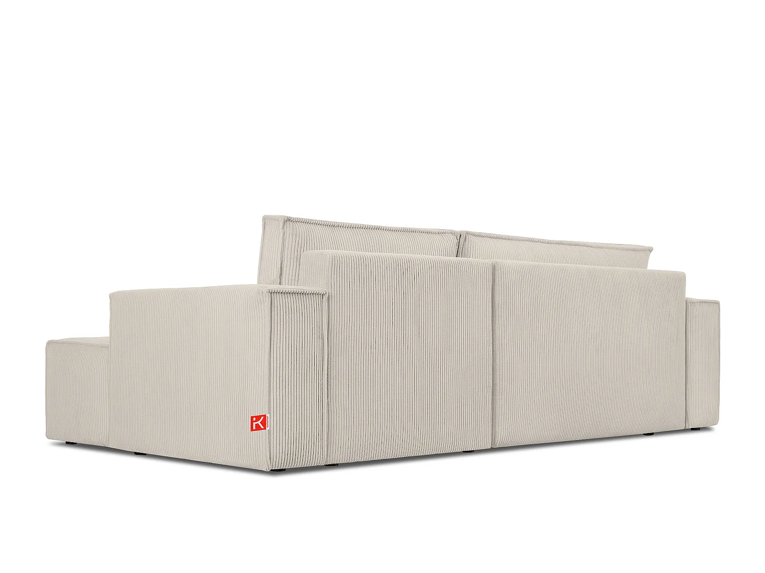 Ecksofa rechts - mit Schlaffunktion - in Pet Friendly Cord-Stoff - cremefarben - NAPI